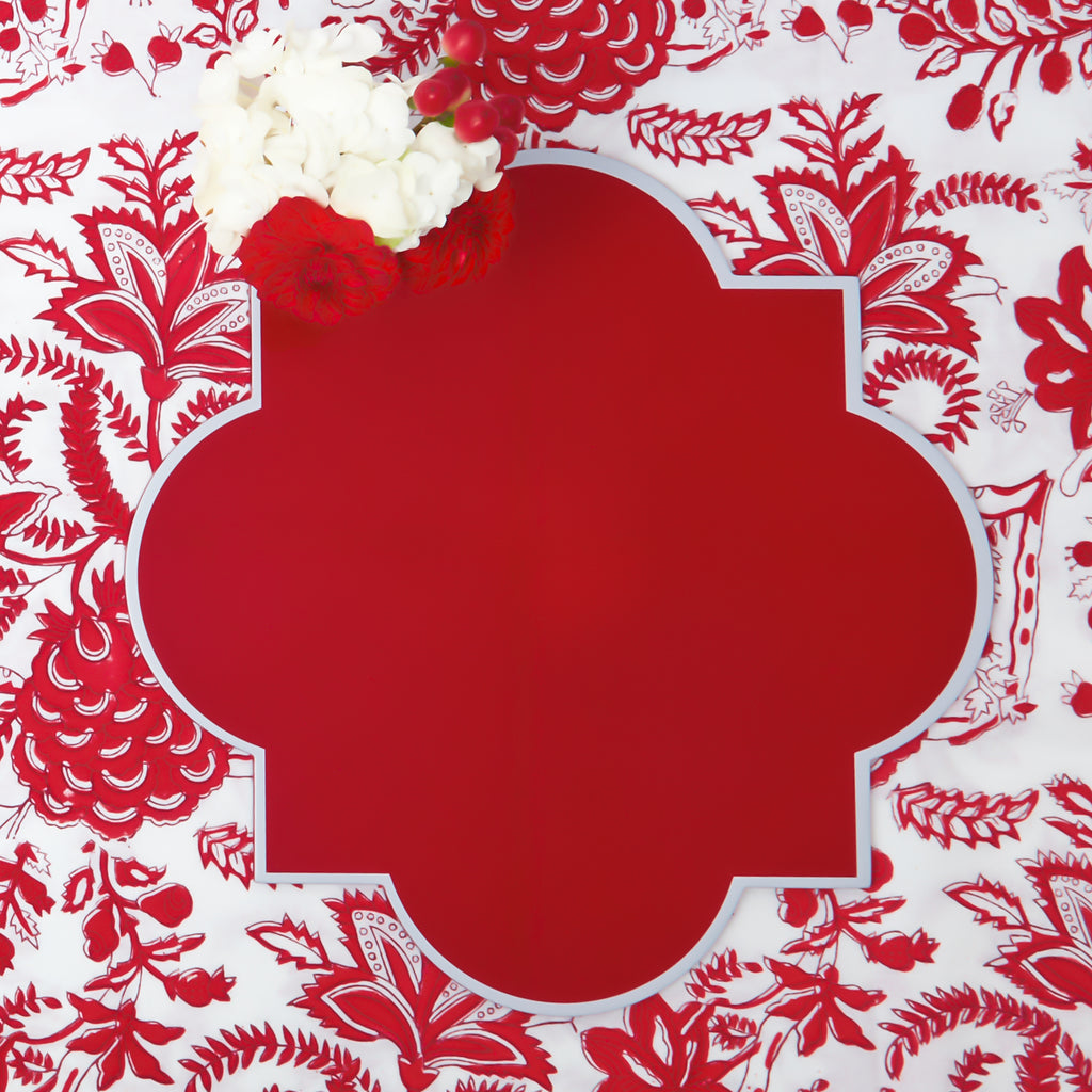 Alhambra Lacquer Red Washable Linen Placemats, Set of 4 – Madcap