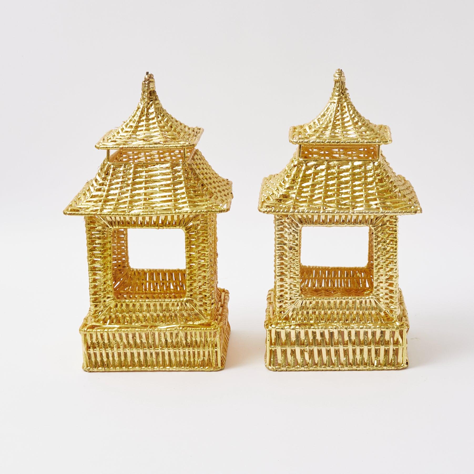 Gold Rattan Pagoda Lantern - Mrs. Alice