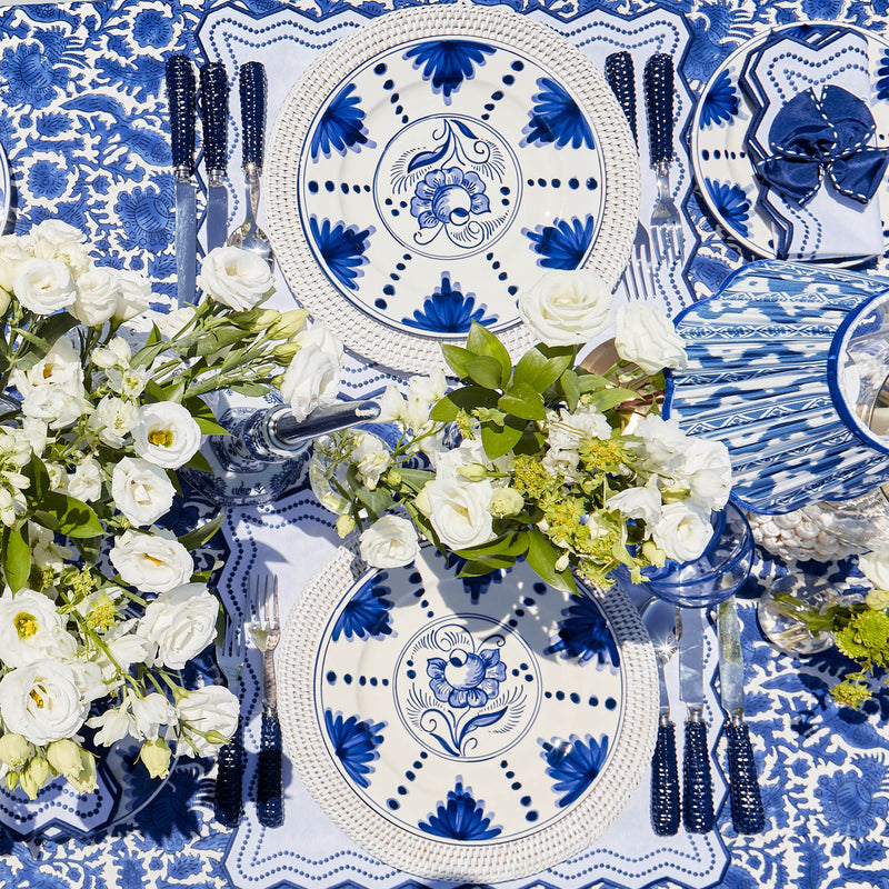 Navy Pheasant Tablecloth