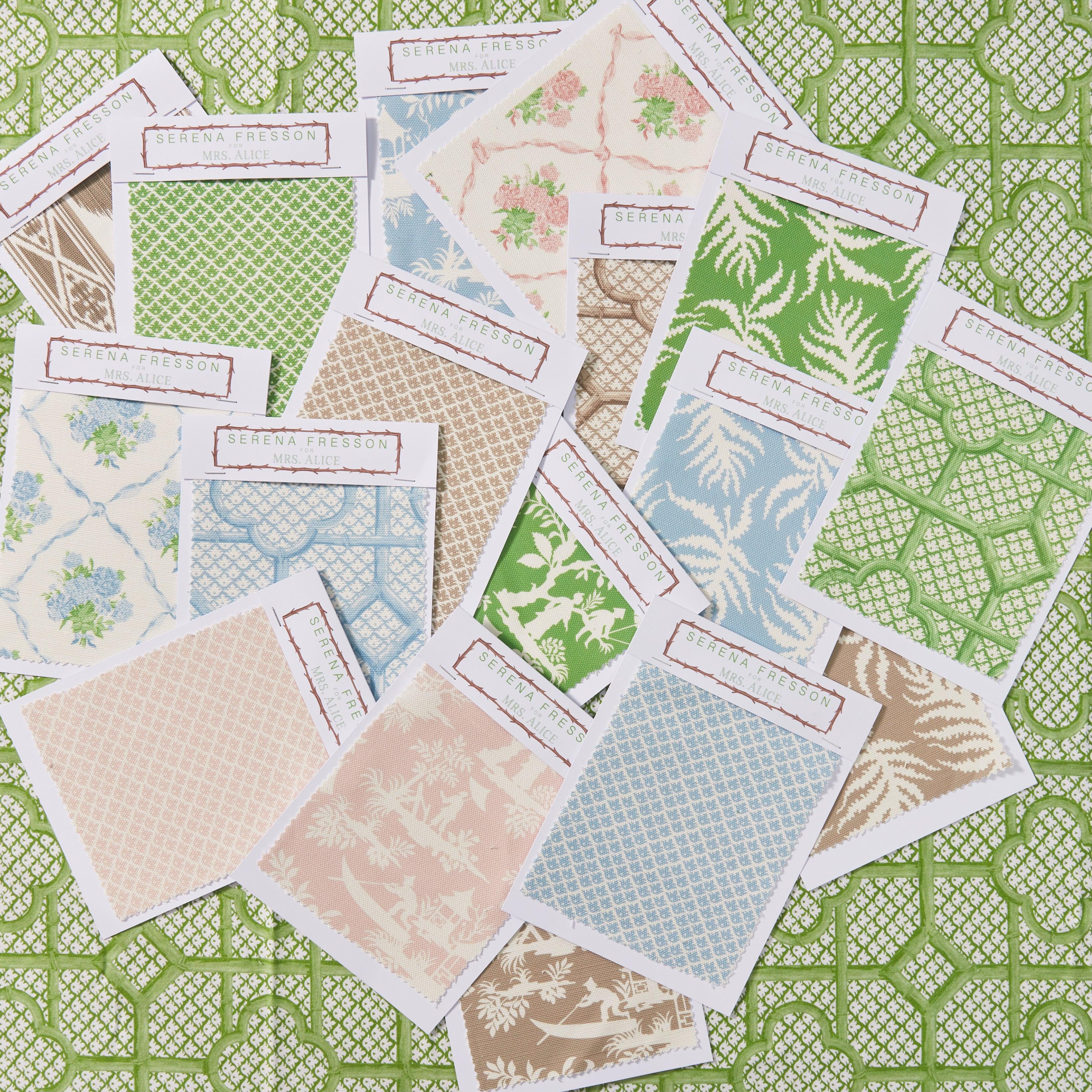 Green Bamboo Trellis Fabric - Mrs. Alice