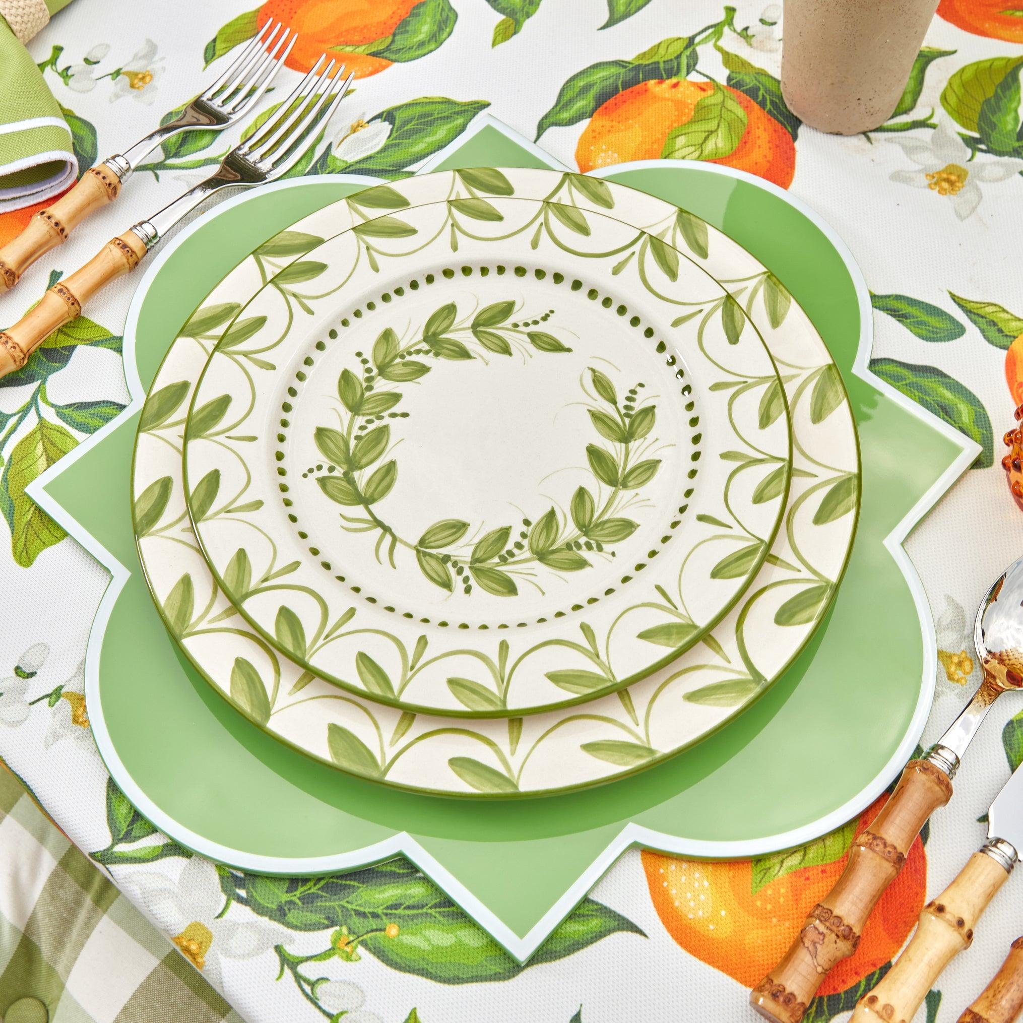 Green Garland Dinner Plate - Mrs. Alice