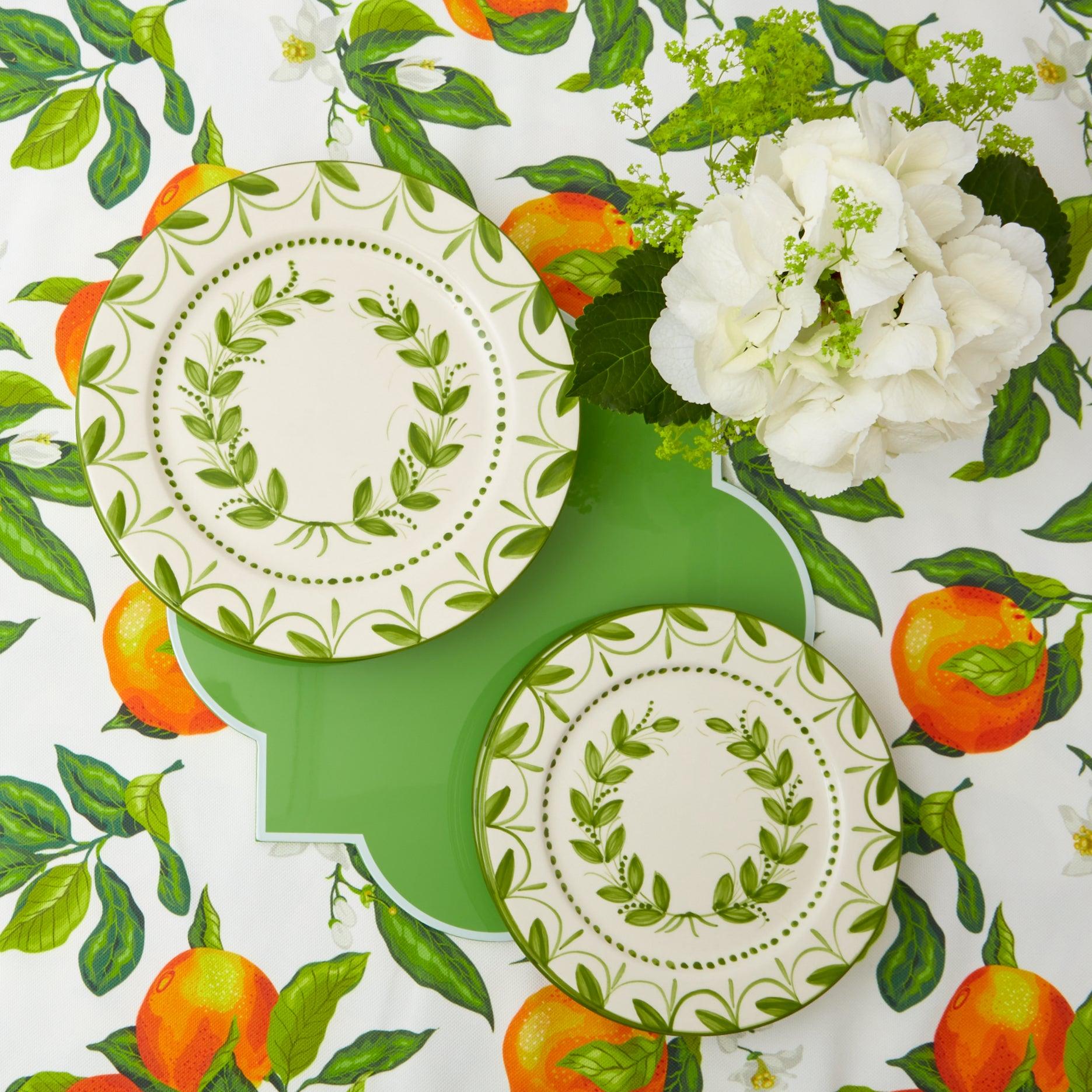 Green Garland Dinner Plate - Mrs. Alice