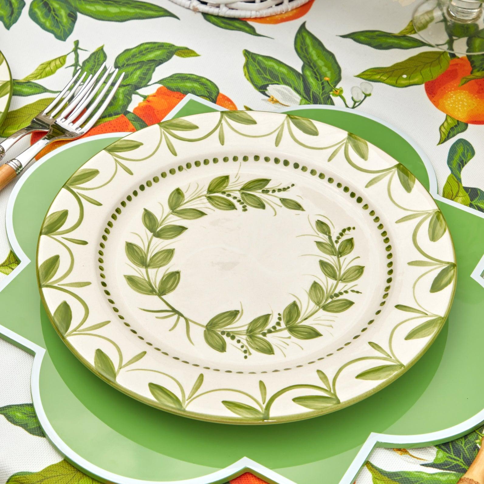 Green Garland Dinner Plate - Mrs. Alice