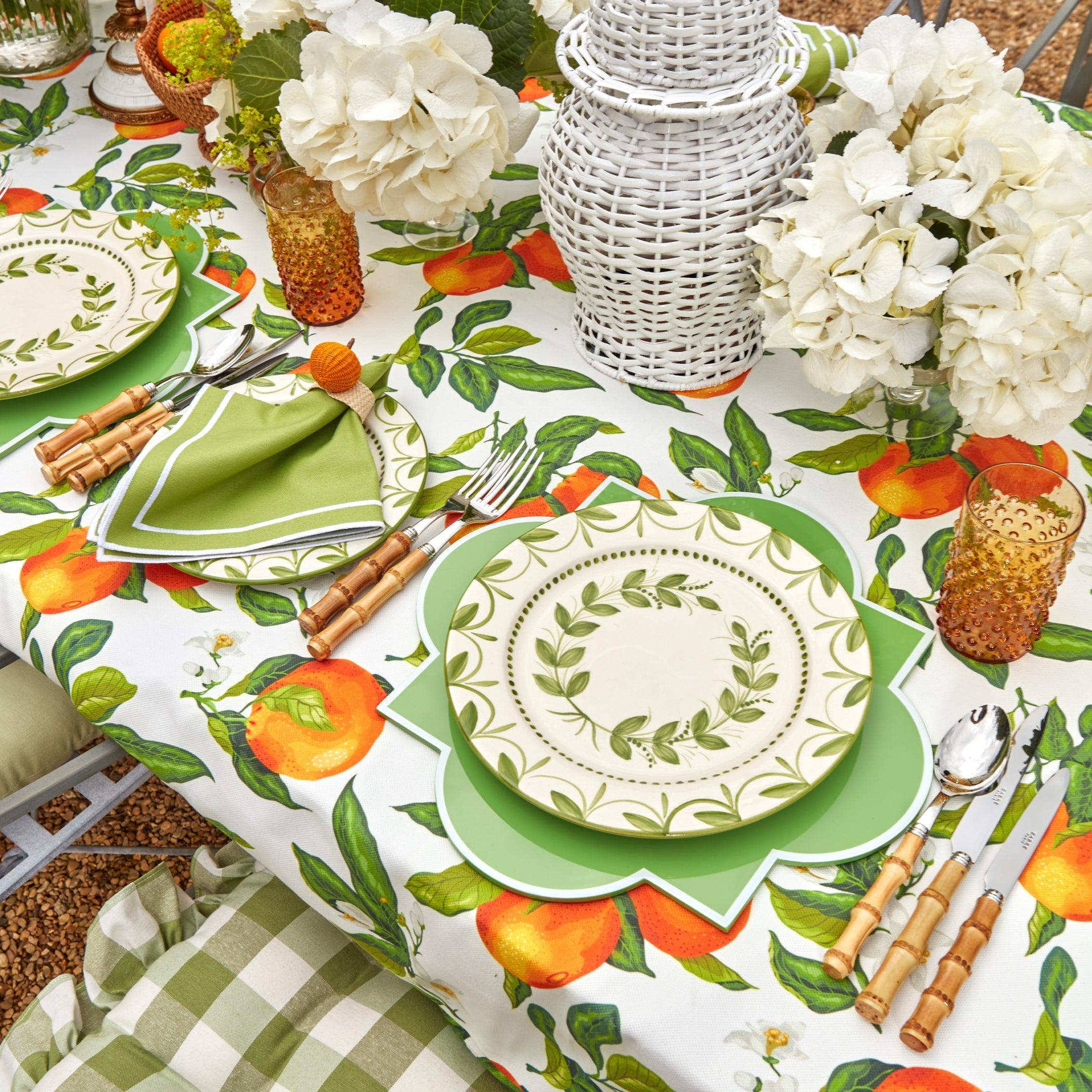 Green Garland Dinner Plate - Mrs. Alice