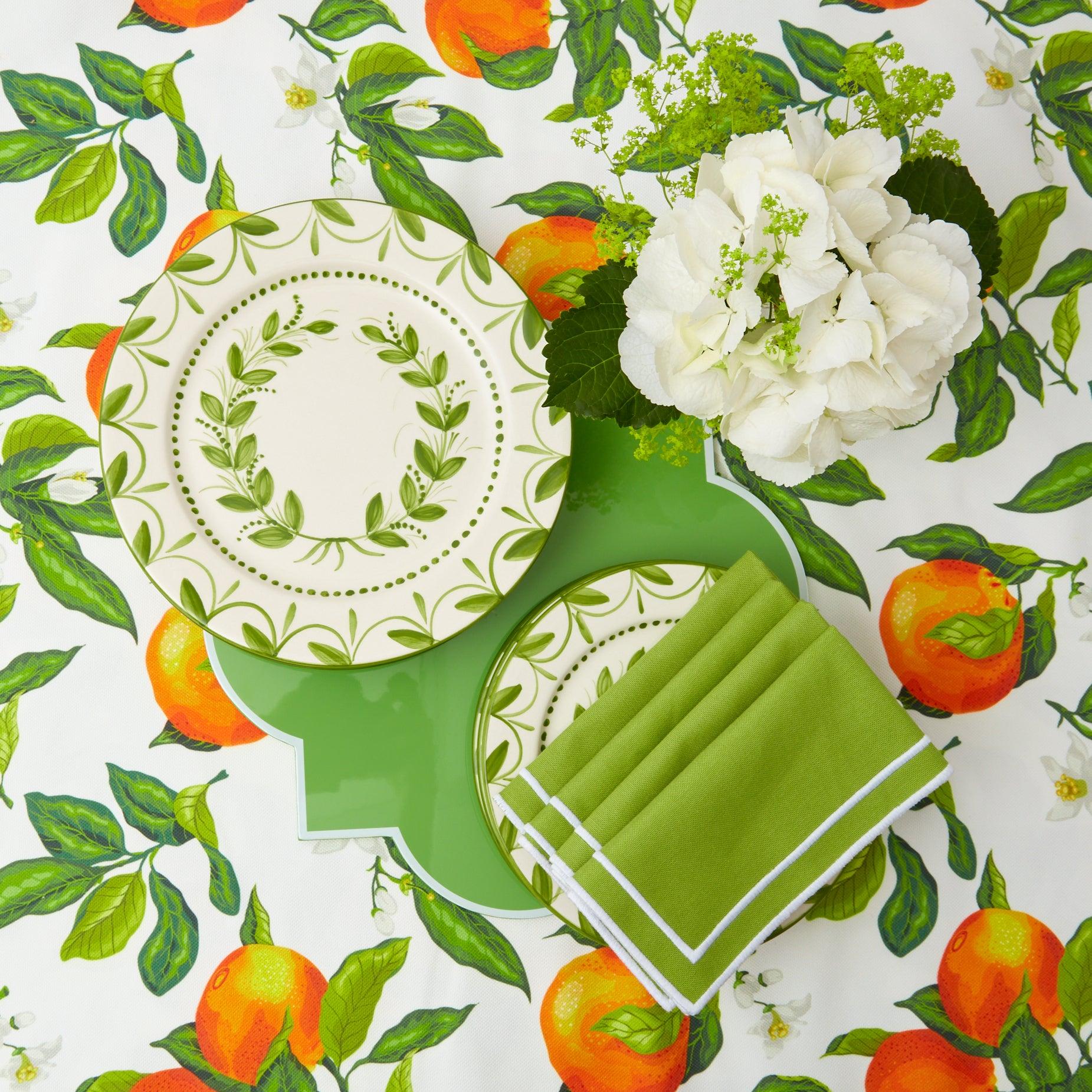 Green Garland Dinner Plate - Mrs. Alice