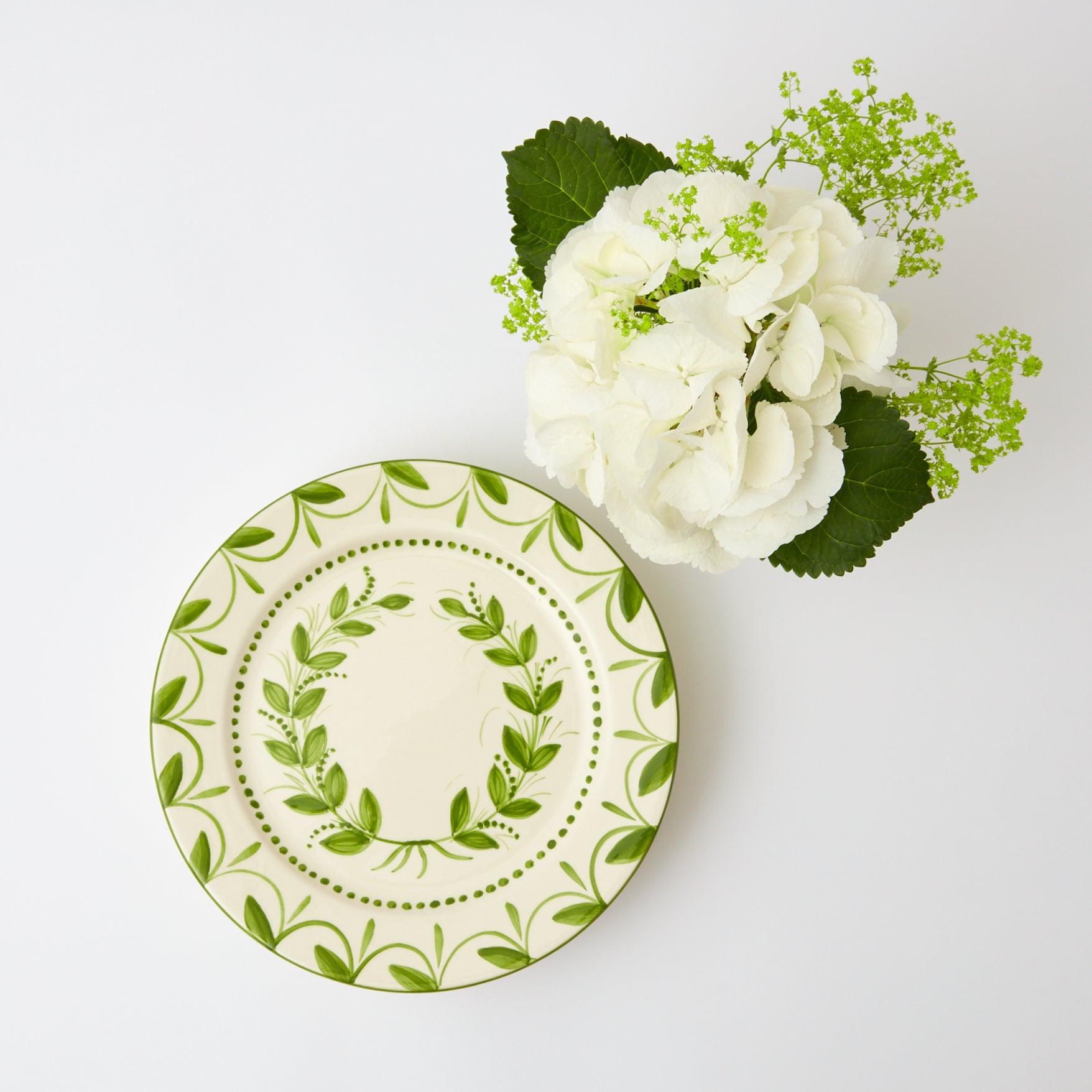 Green Garland Dinner Plate - Mrs. Alice