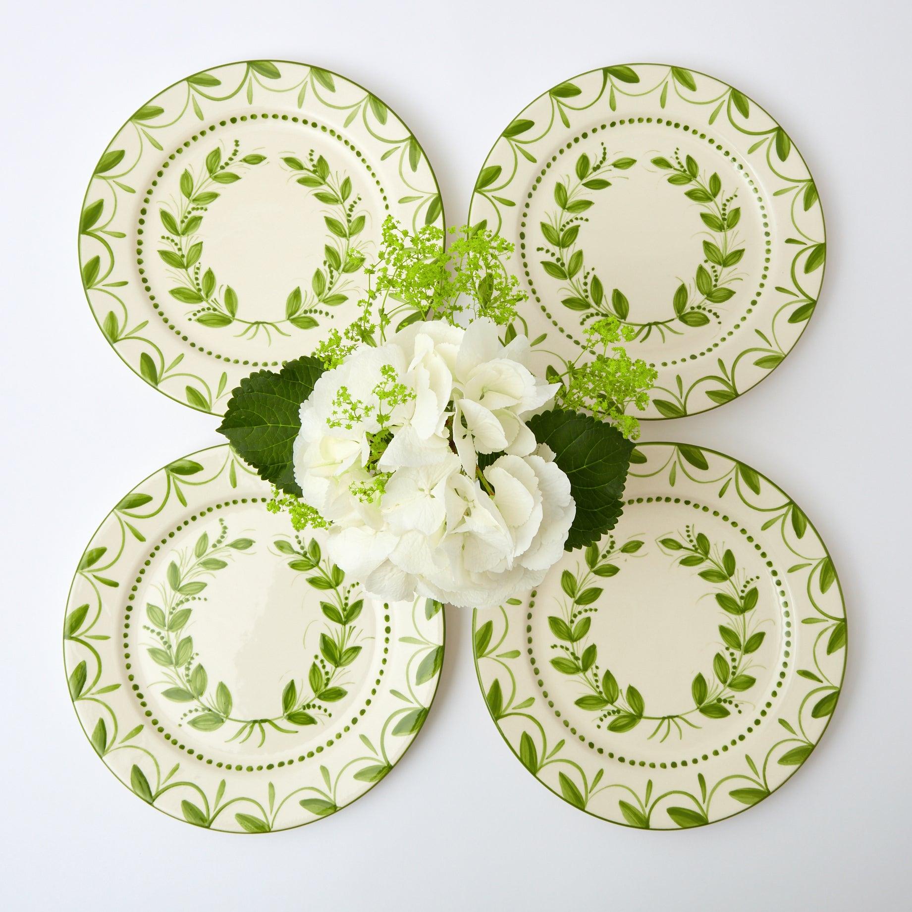 Green Garland Dinner Plates (Set of 4) - Mrs. Alice