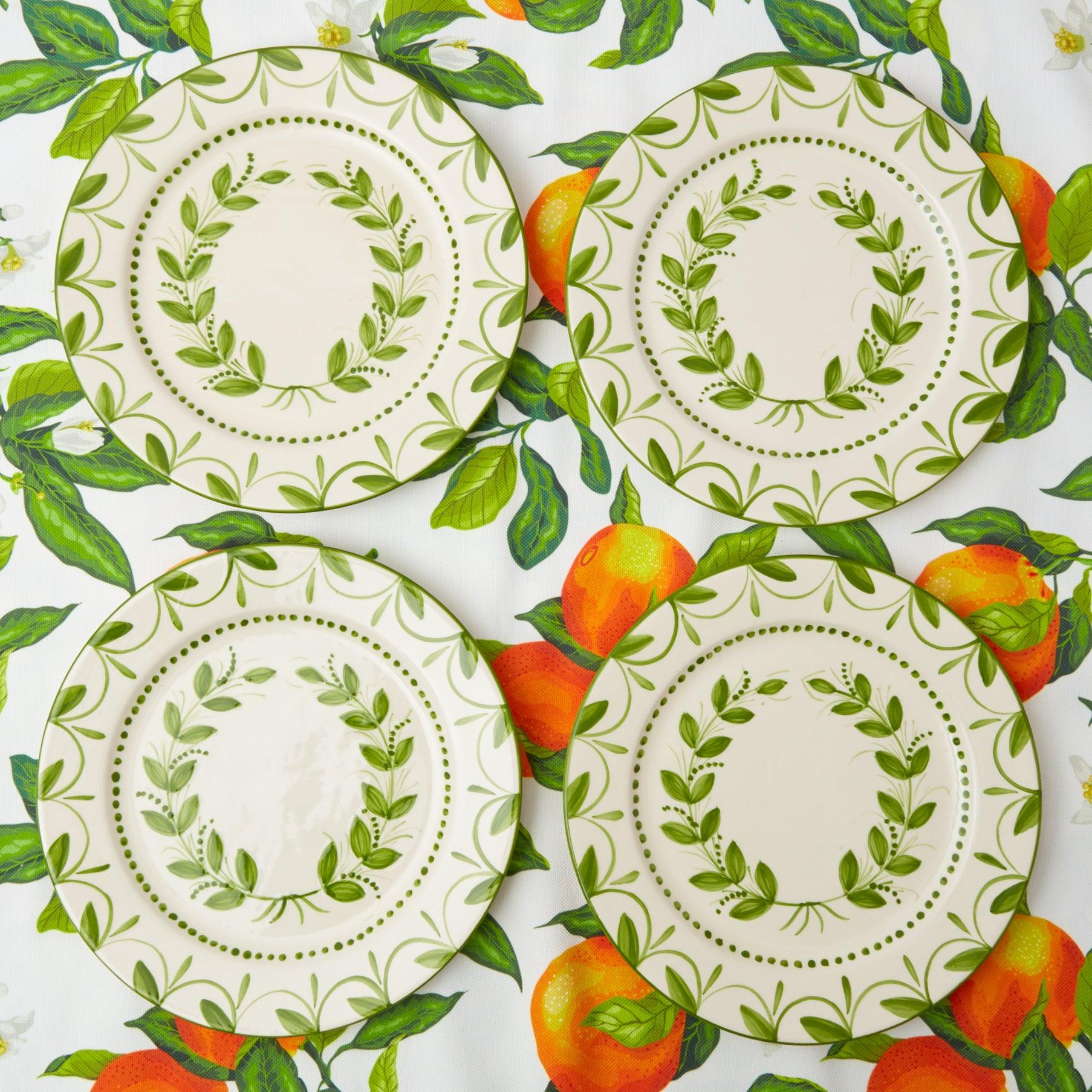 Green Garland Dinner Plates (Set of 4) - Mrs. Alice