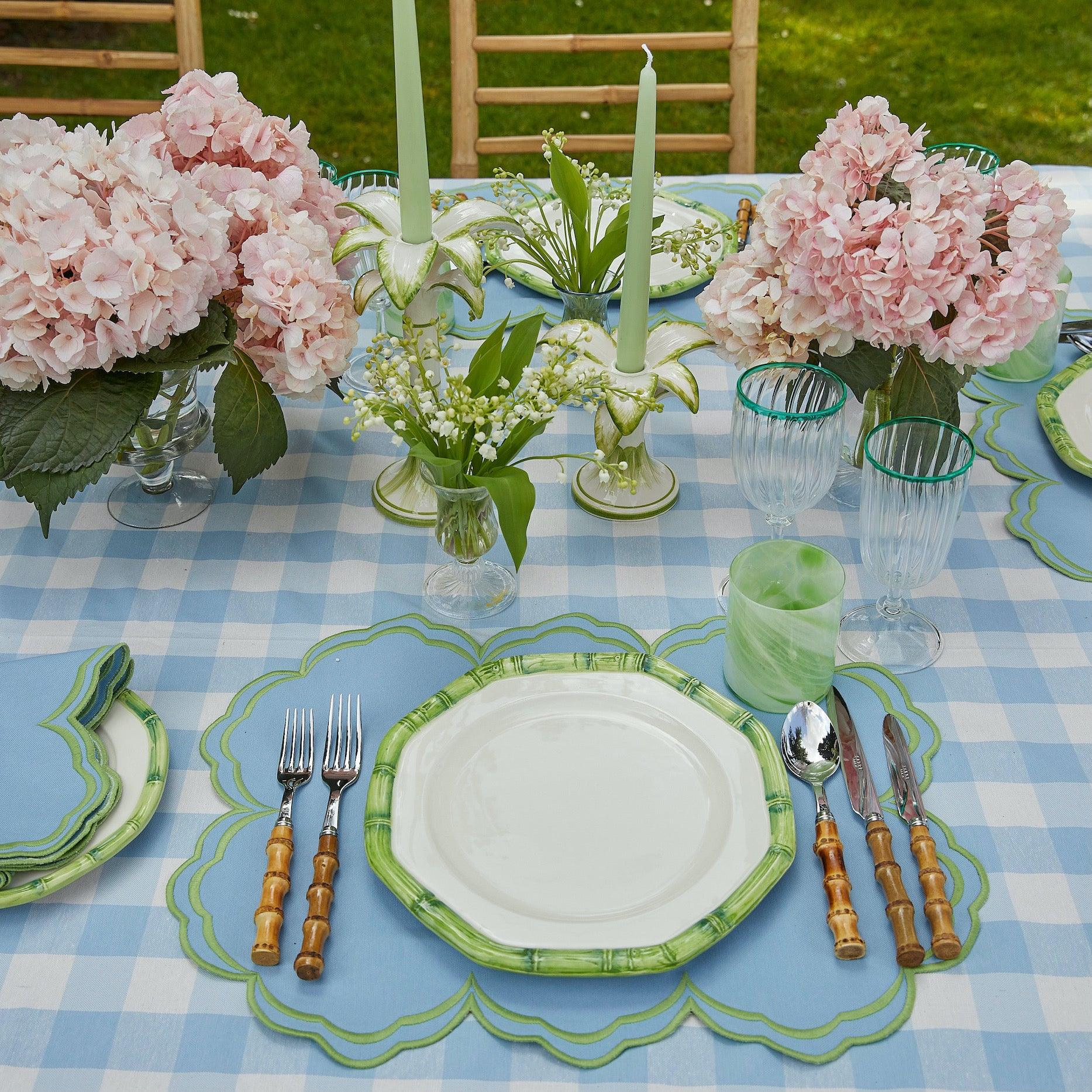 Green Geometric Bamboo Dinner Plate - Mrs. Alice