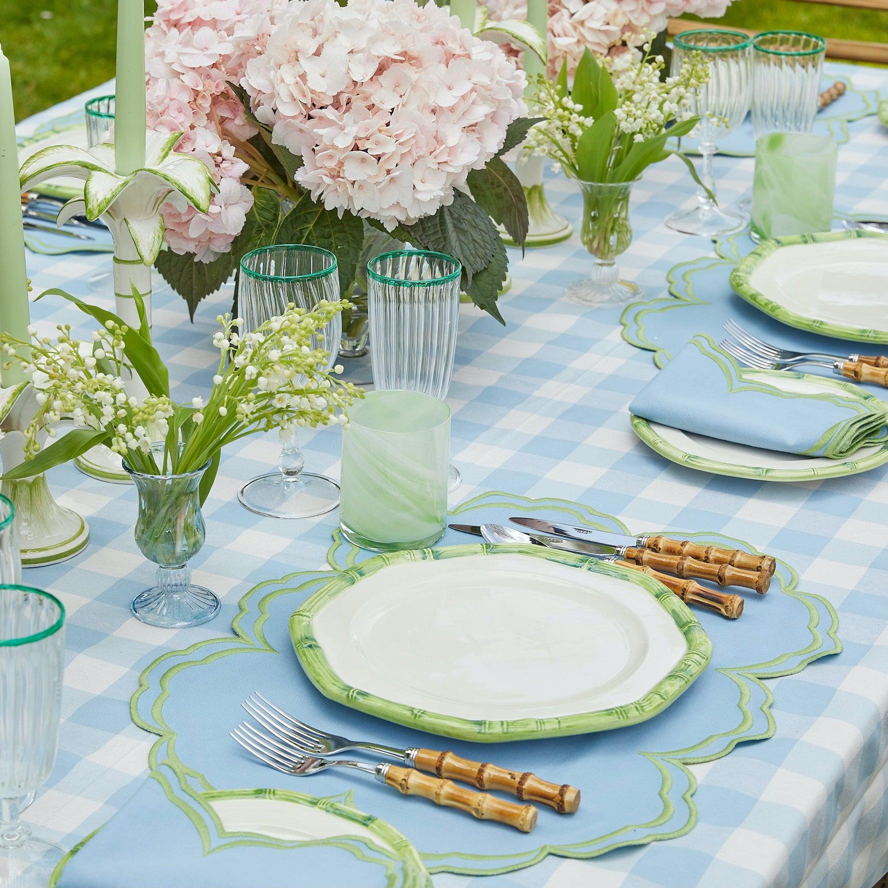 Green Geometric Bamboo Dinner Plate - Mrs. Alice