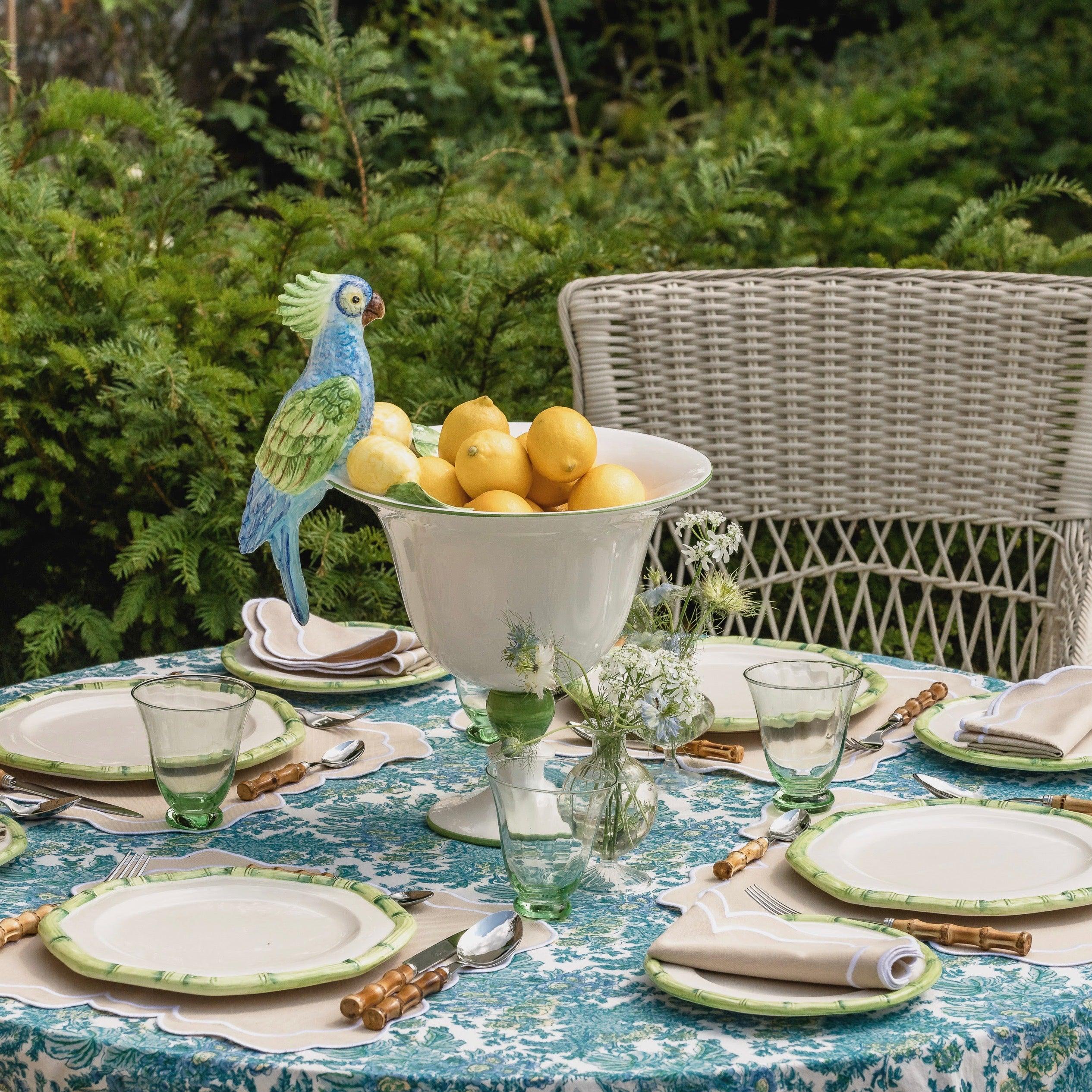 Green Geometric Bamboo Dinner Plate - Mrs. Alice