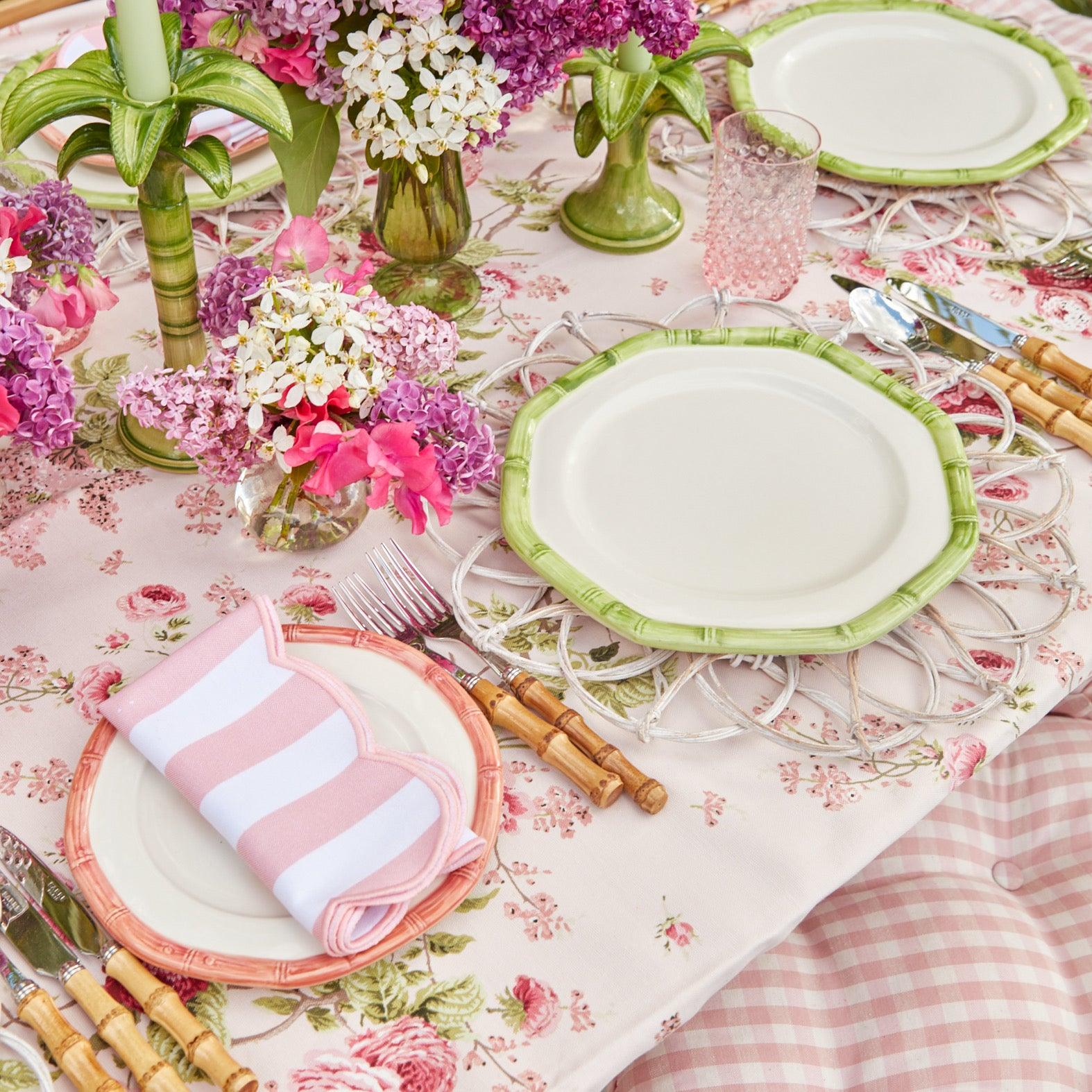 Green Geometric Bamboo Dinner Plate - Mrs. Alice