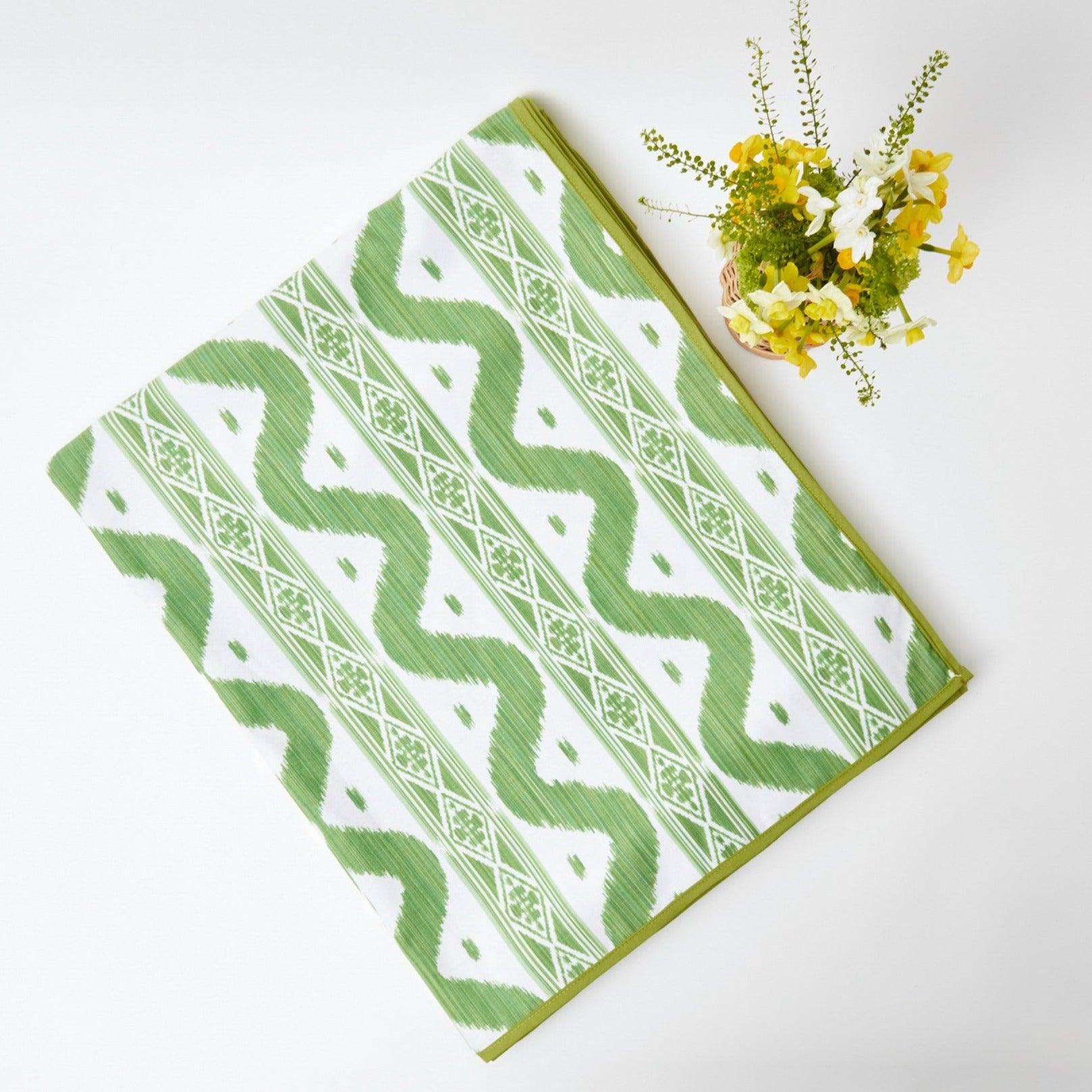 Green Ikat Tablecloth - Mrs. Alice