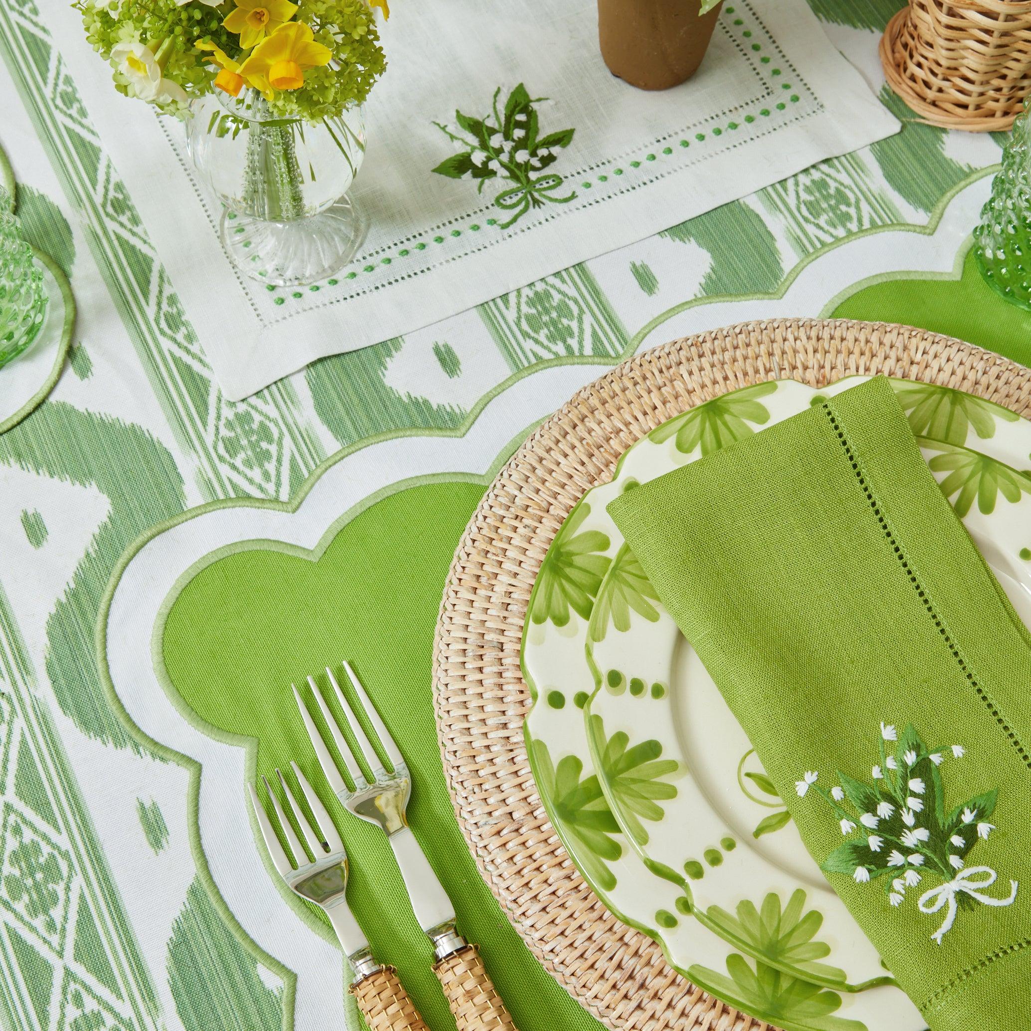 Green Ikat Tablecloth - Mrs. Alice