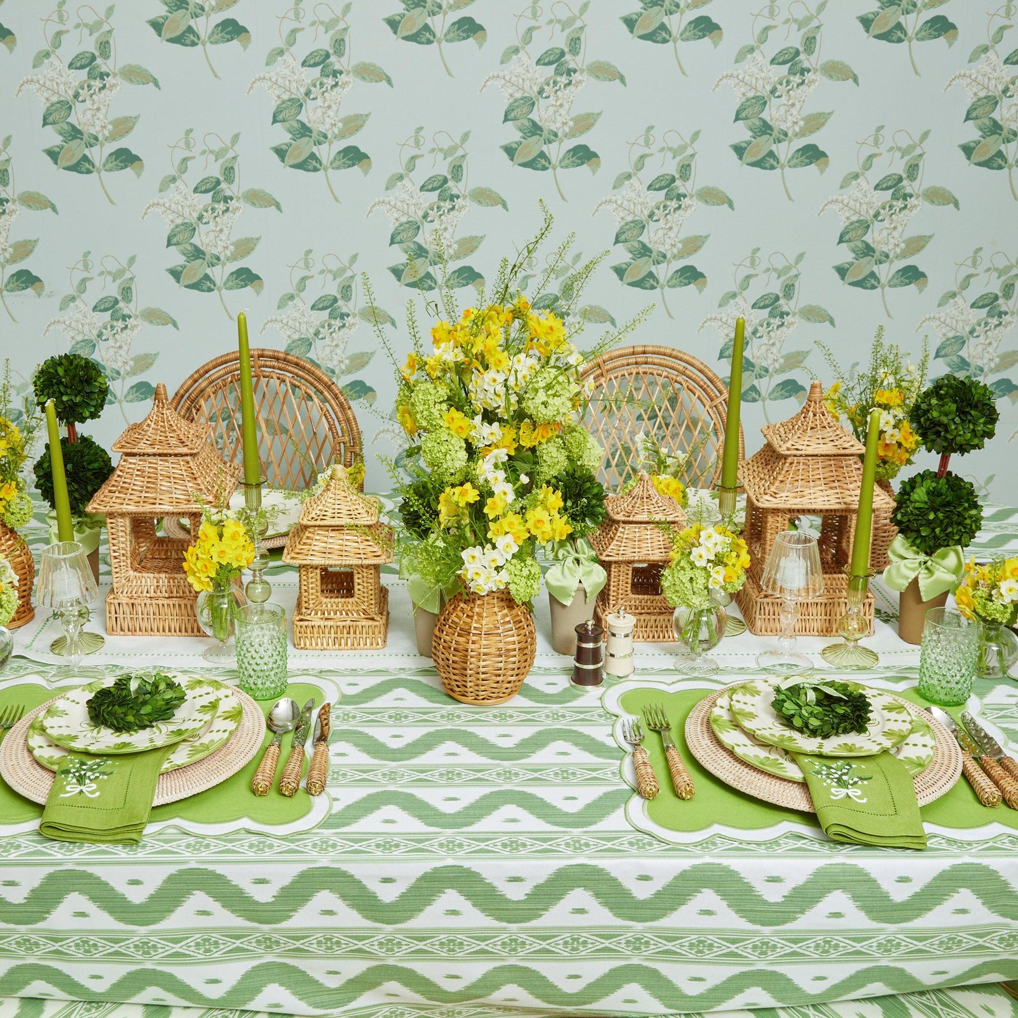 Green Ikat Tablecloth - Mrs. Alice