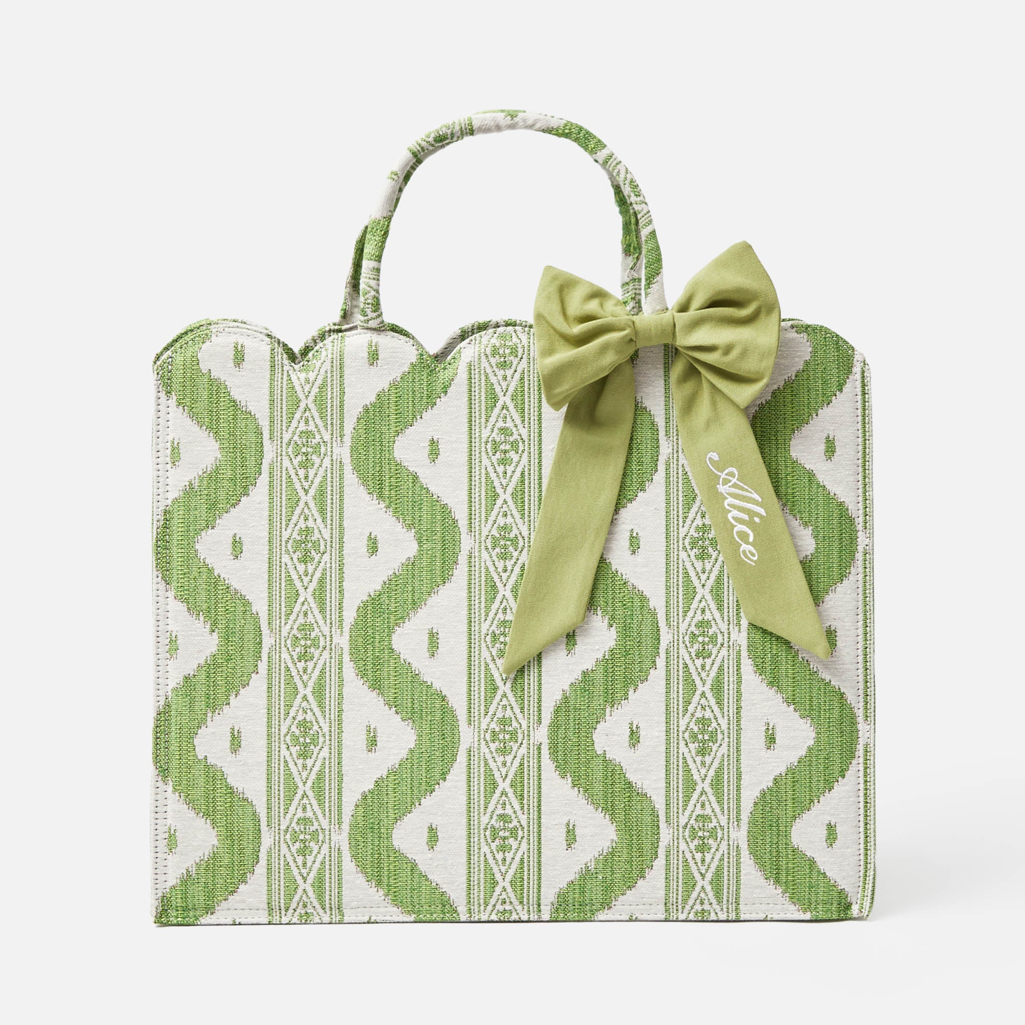 Mrs. Alice Tote Bag (Green Ikat)