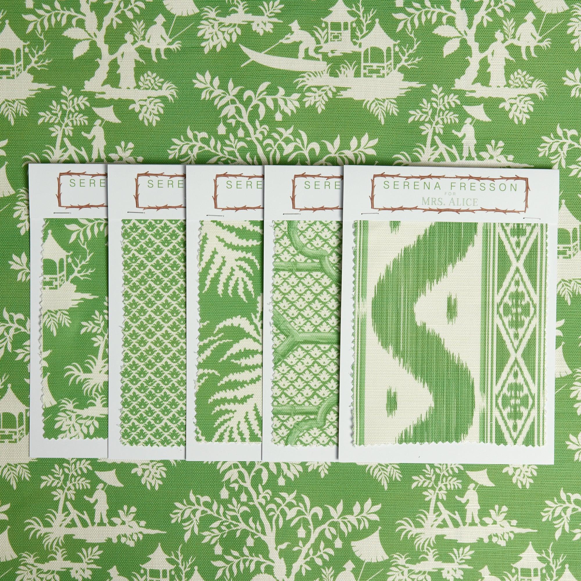 Green Pagoda Garden Fabric - Mrs. Alice