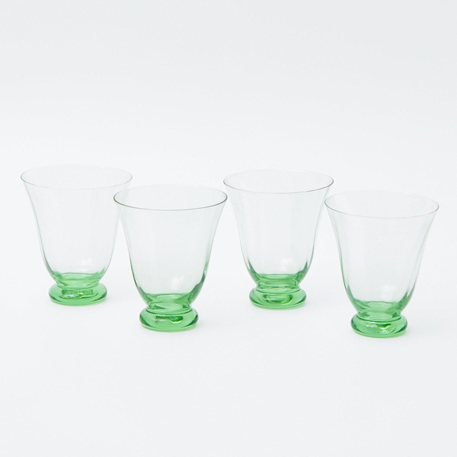 Green Tulip Water Glass (Set of 4) - Mrs. Alice