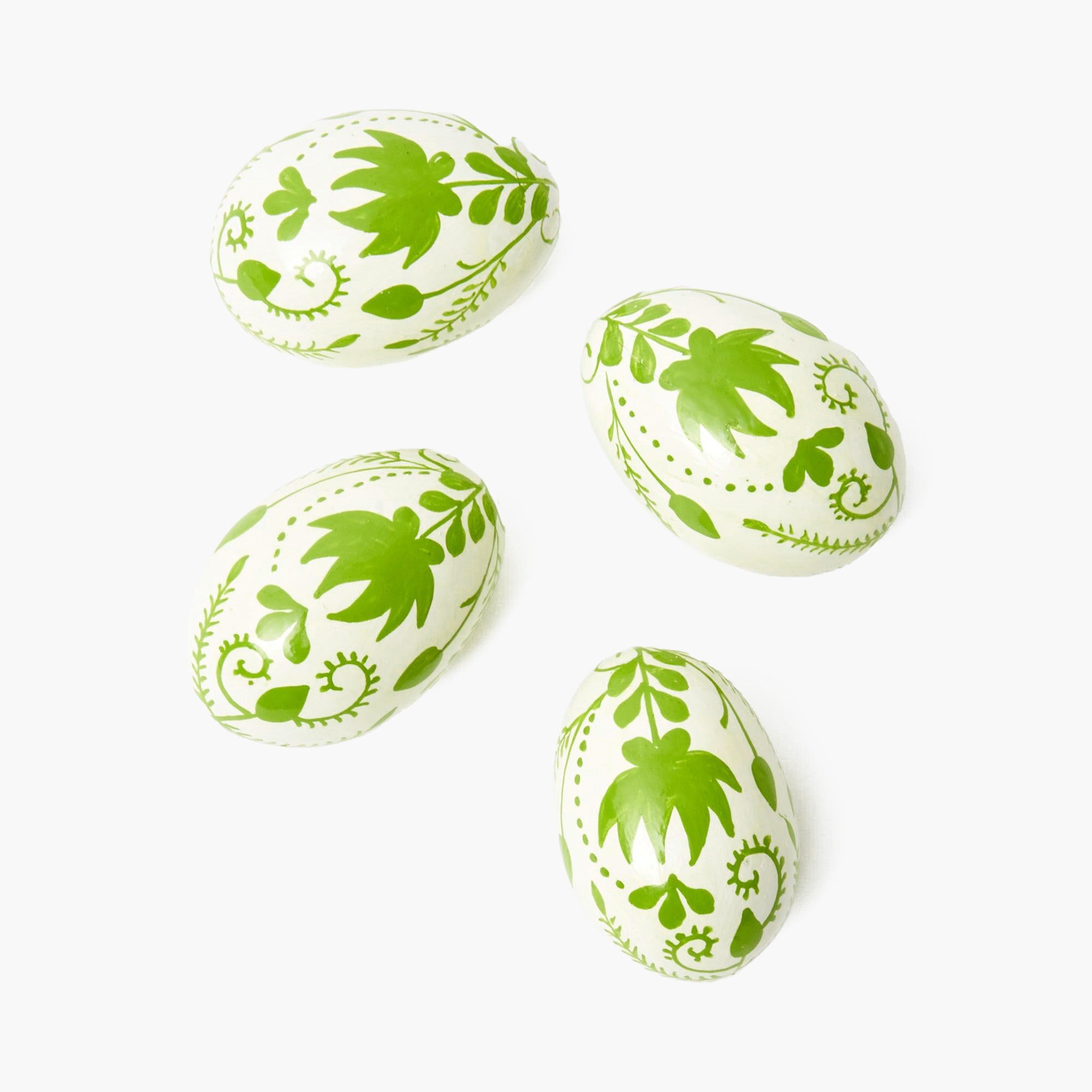 Hand Painted Green Eggs (Set of 4)