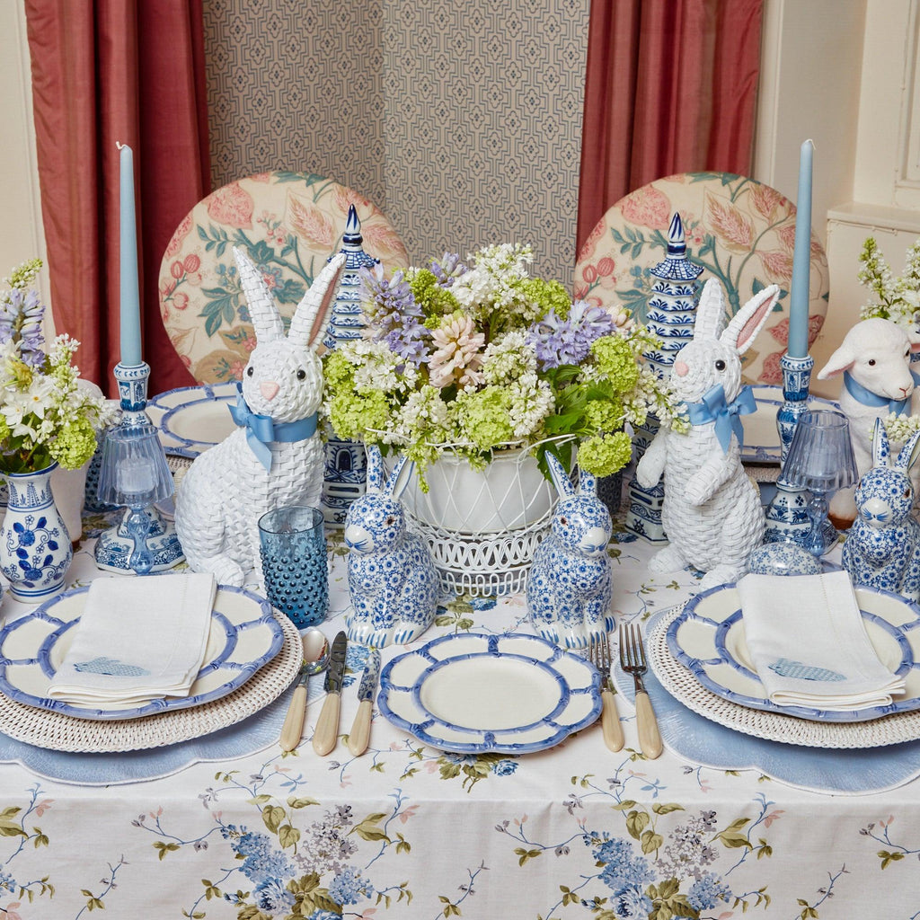 Elegant Blue & White Floral Cotton Linen Napkins - Set of 4 | Table Decor —  Moment & Company Tablescapes