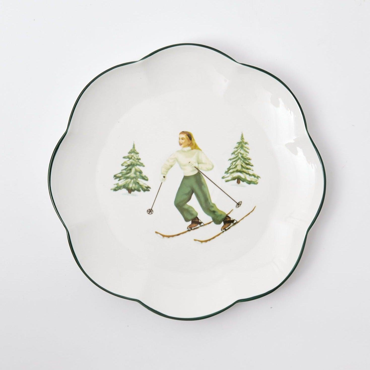 Add a touch of alpine elegance to your Christmas table with the Heidi & Hans Skier Starter Plates, perfect for creating a coordinated and inviting atmosphere.