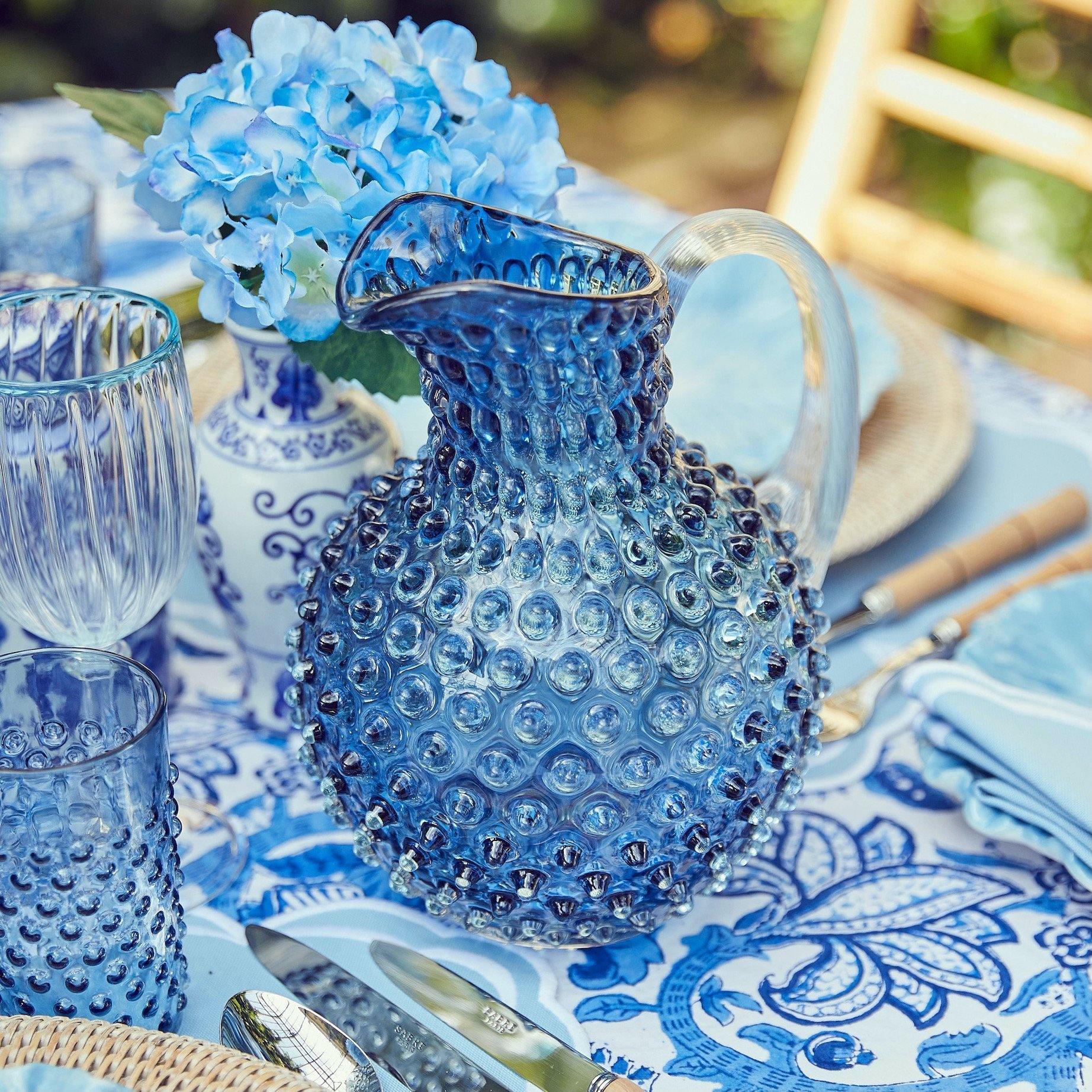 Hobnail Navy Jug - Mrs. Alice