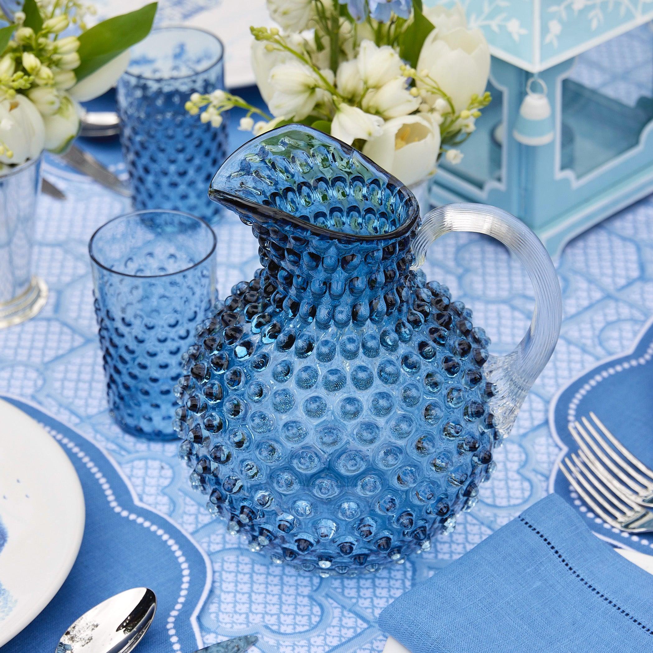 Hobnail Navy Jug - Mrs. Alice