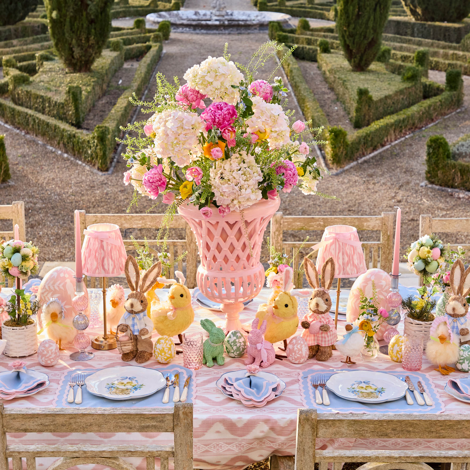 Pink Ikat Tablecloth