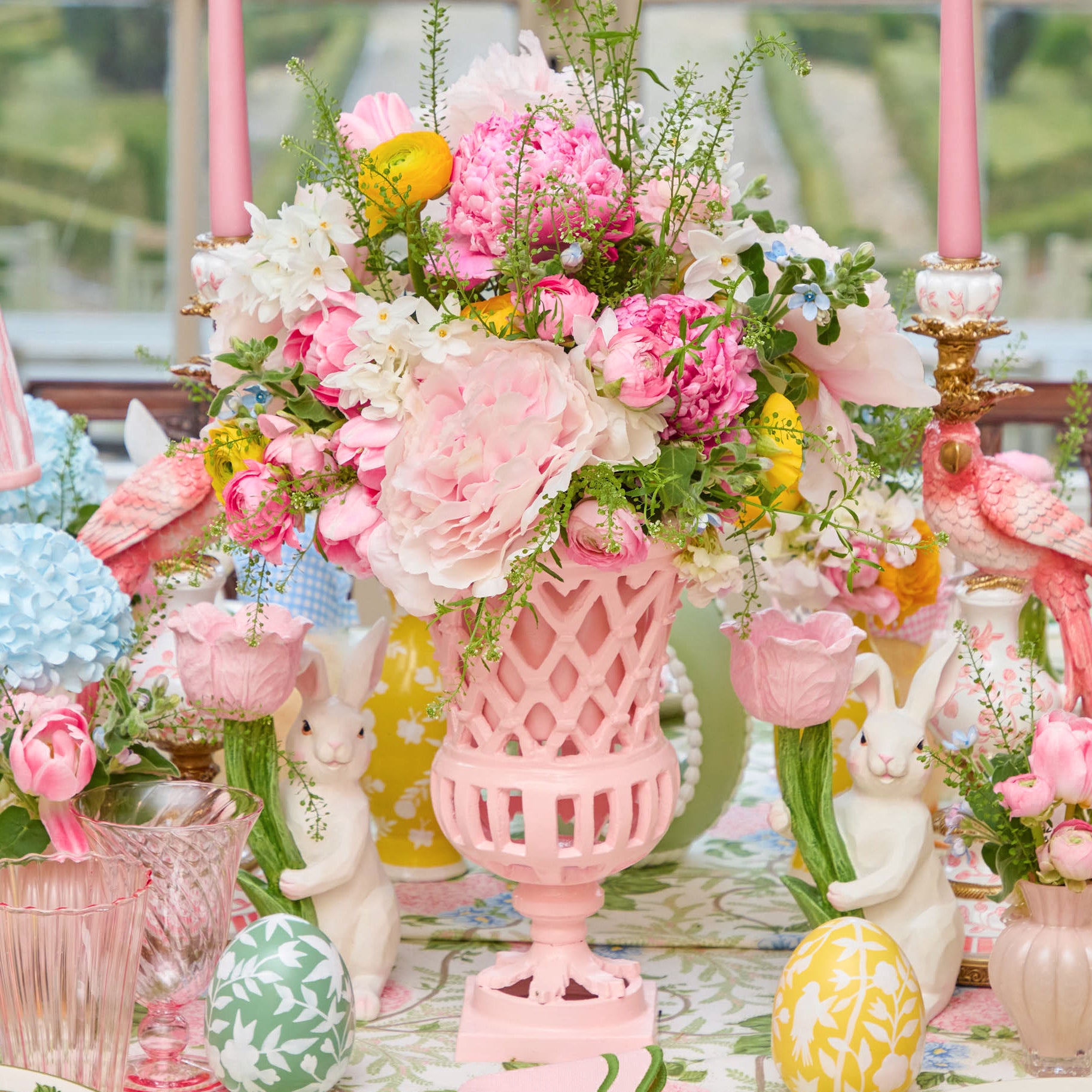 Small Adelaide Pink Lattice Urn