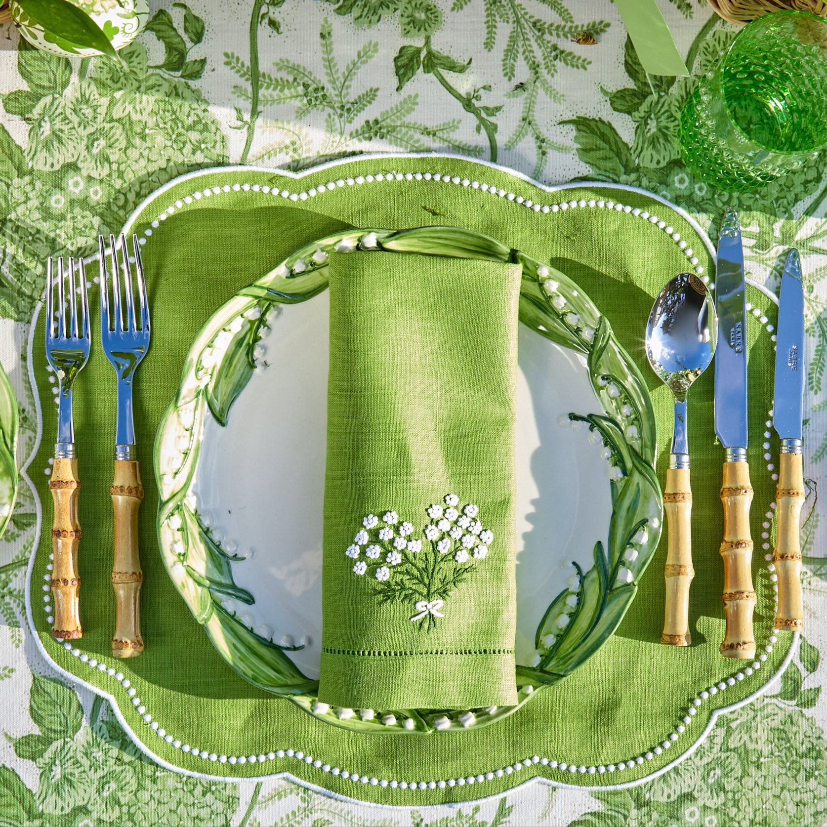 Eloise Green Placemats & Hydrangea Napkins (Set of 4)