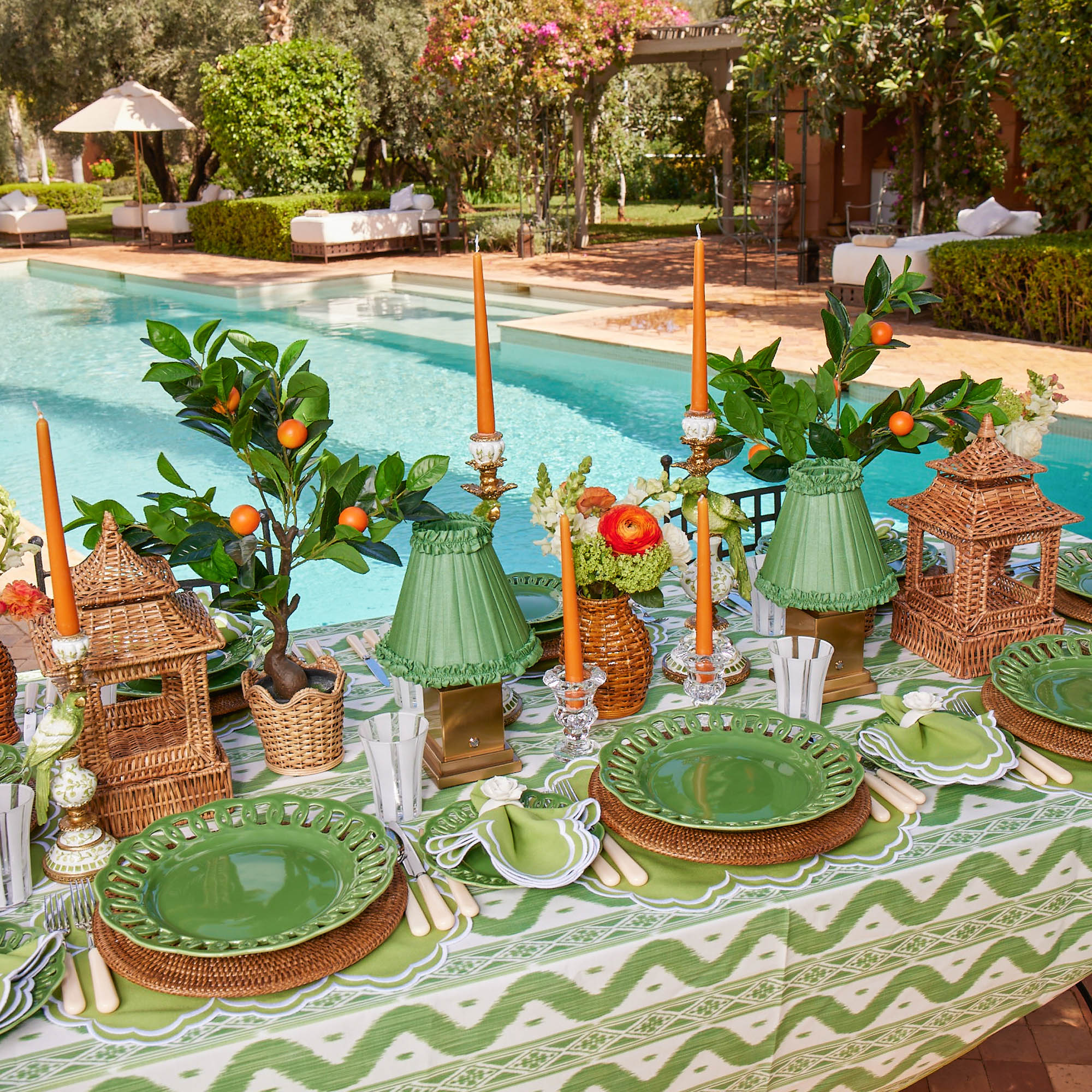 Green Lace Dinner Plate