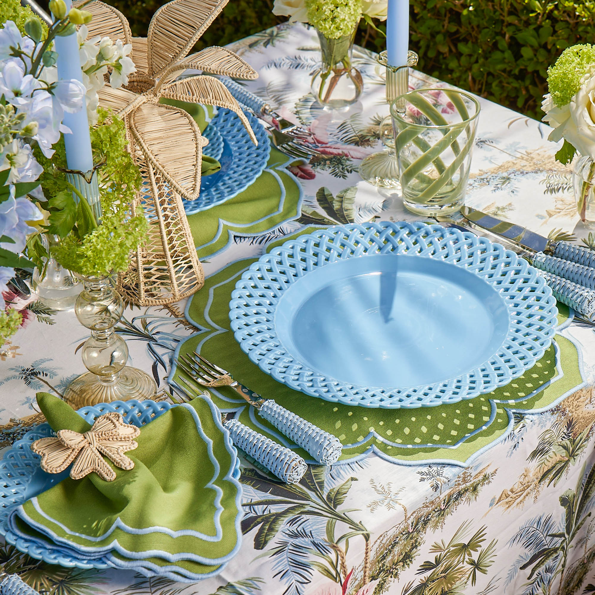 Blue Basketweave Dinner Plate