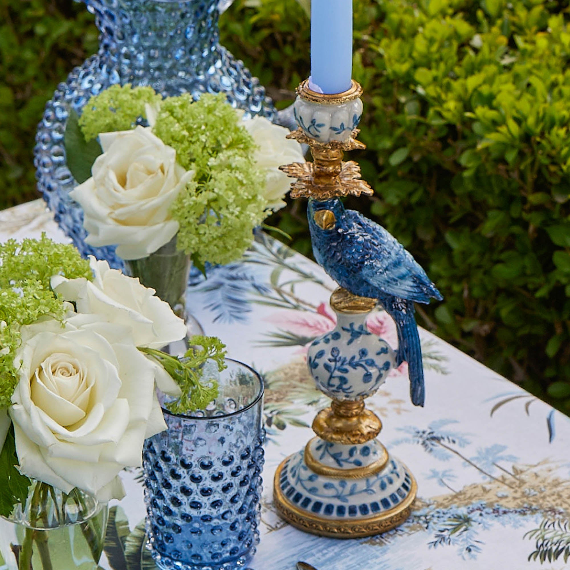 Navy Hobnail Glasses & Jug Set