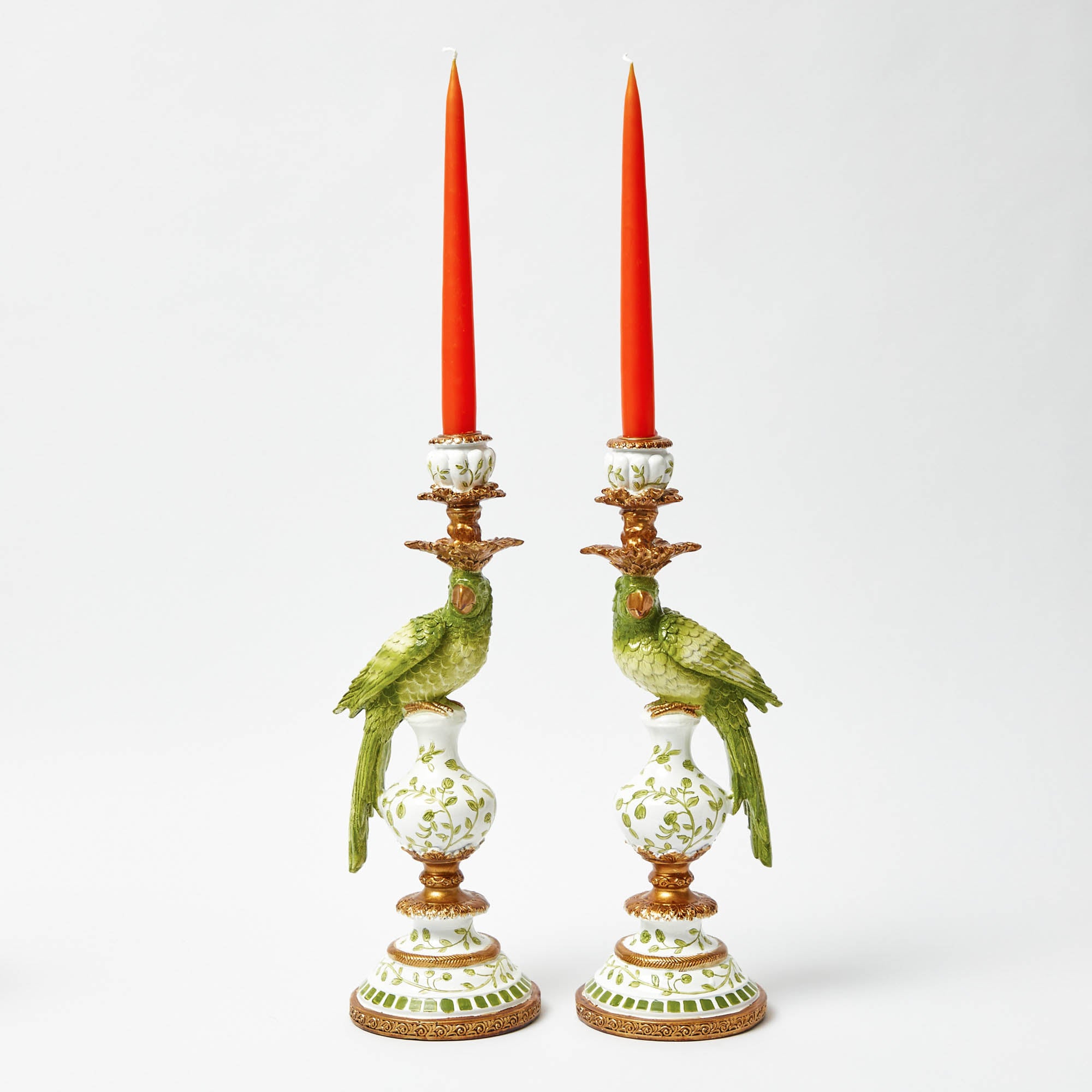 Green Parrot Candle Holder (Pair)