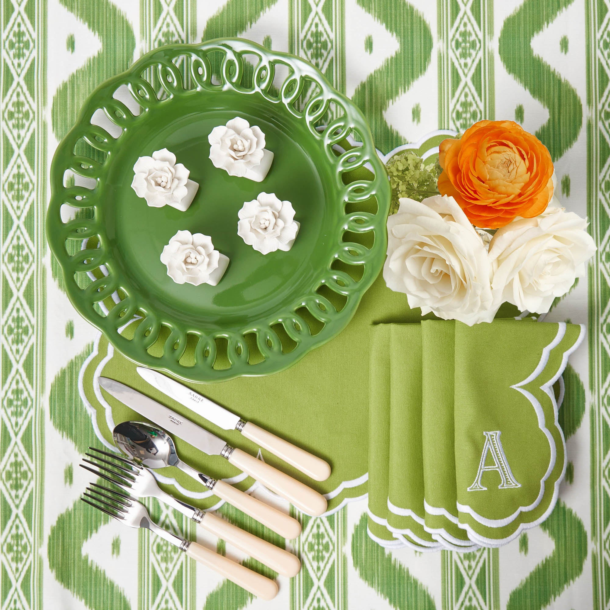 Green Lace Dinner Plate