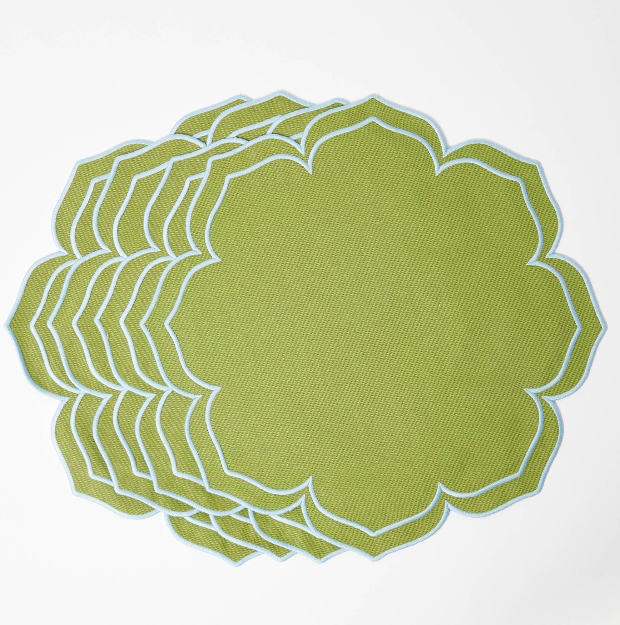 Fleur Green Placemats & Napkins (Set of 4)