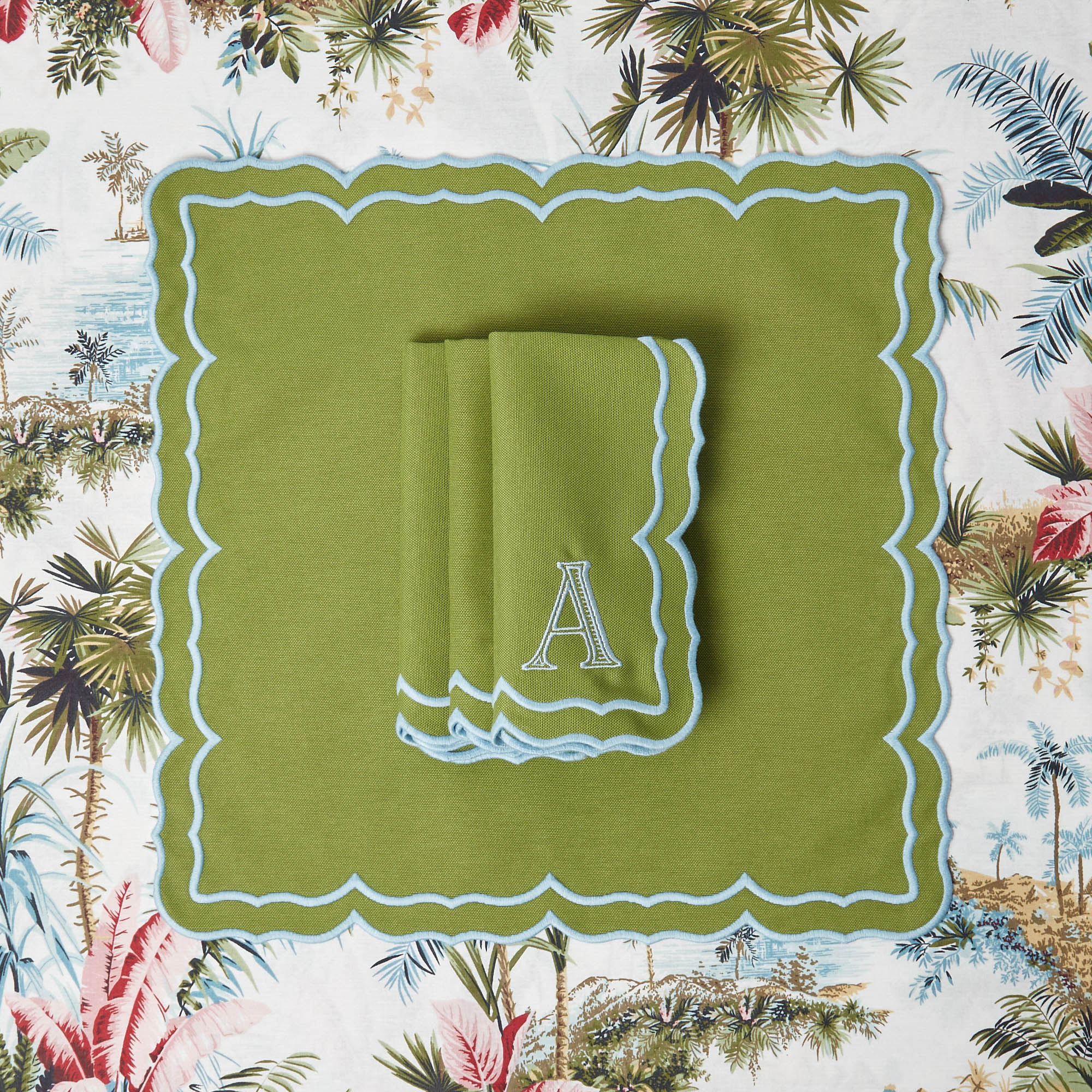 Fleur Green Napkins (Set of 4)