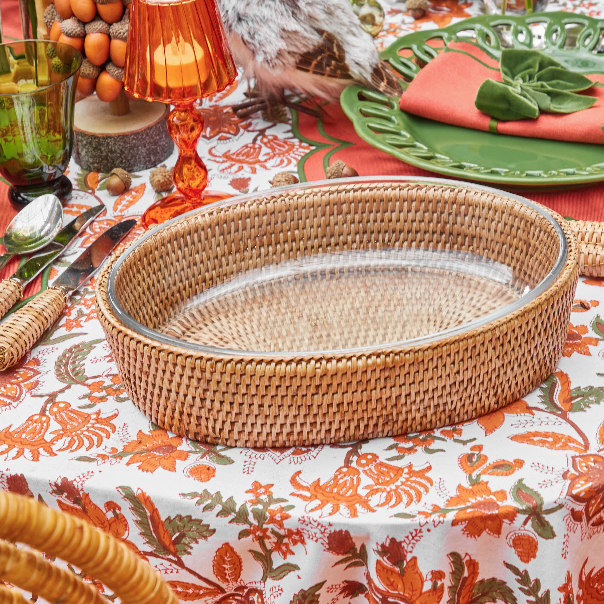 Wicker Casserole Serving Basket