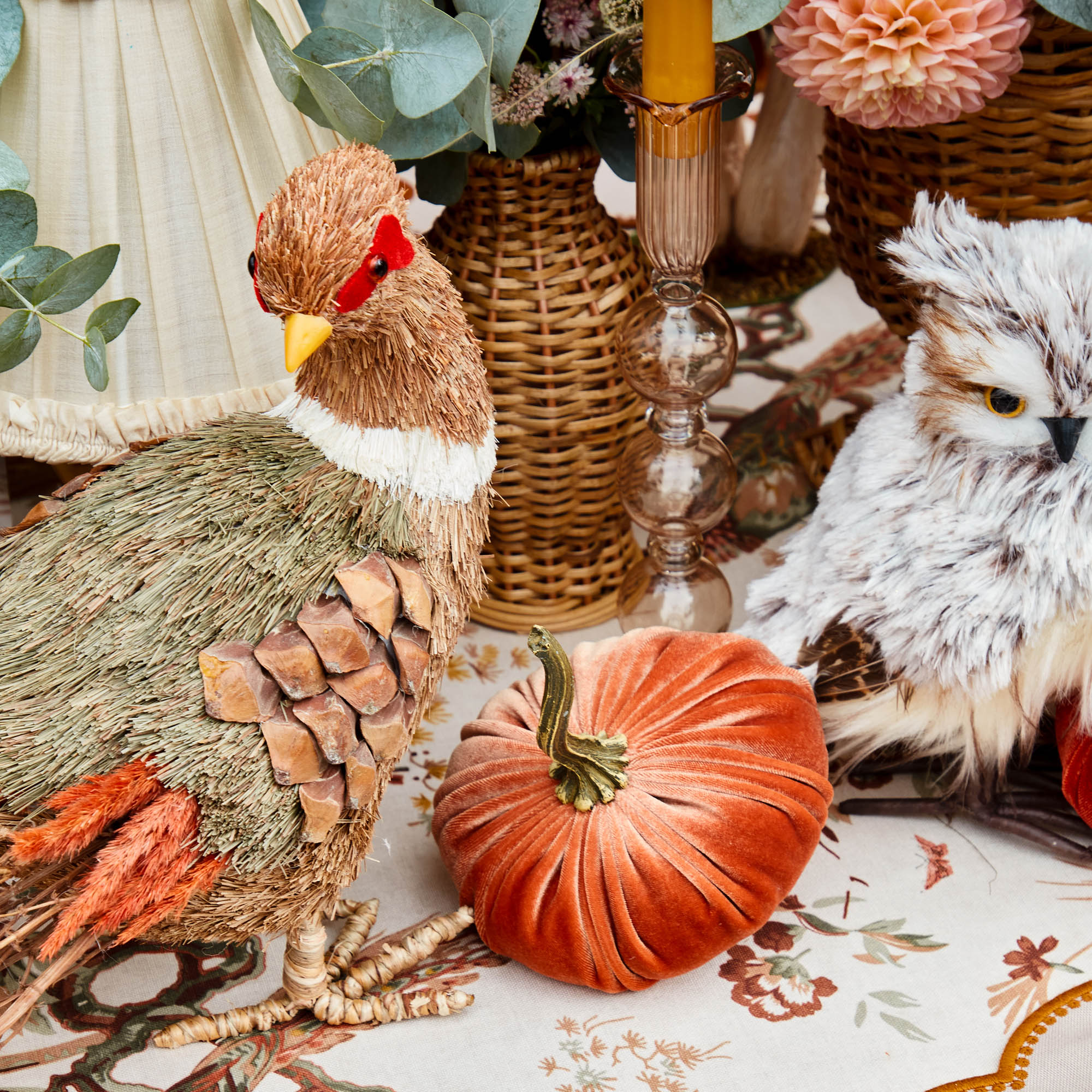 Decorative Raffia Pheasant (Pair)