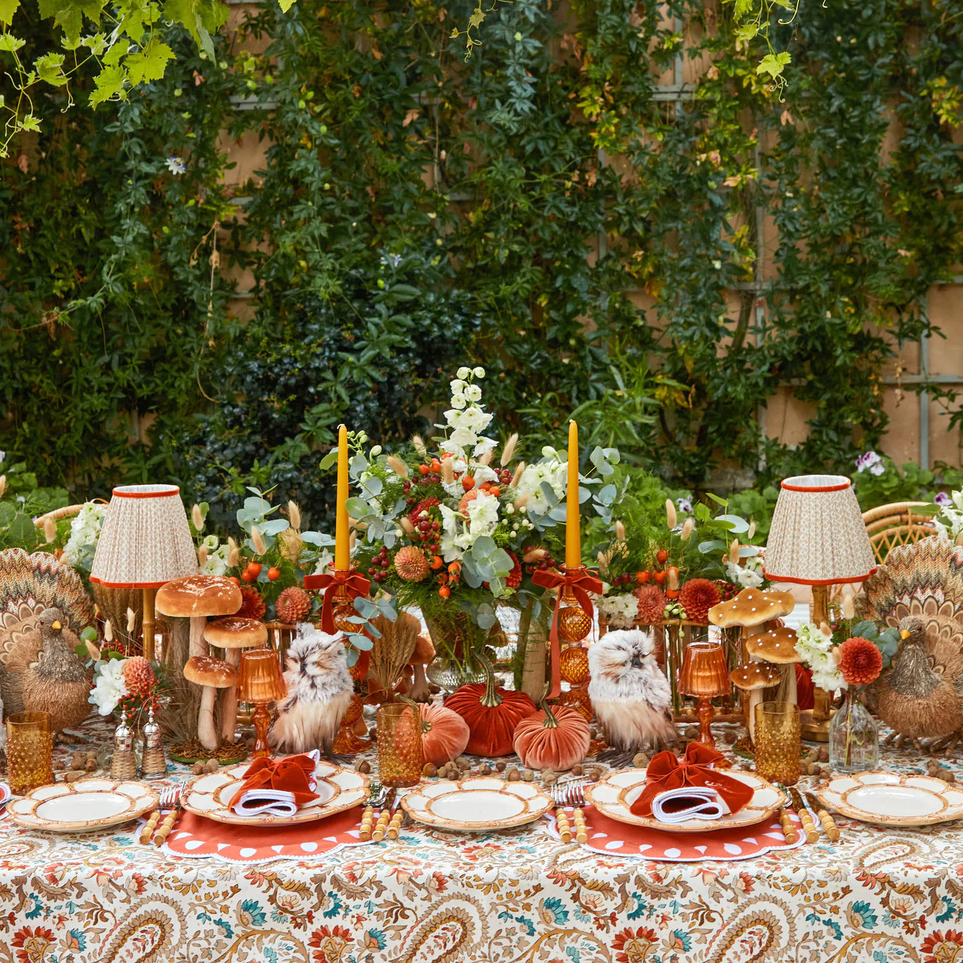 Amber Hobnail Jug and Glasses (Set of 6)