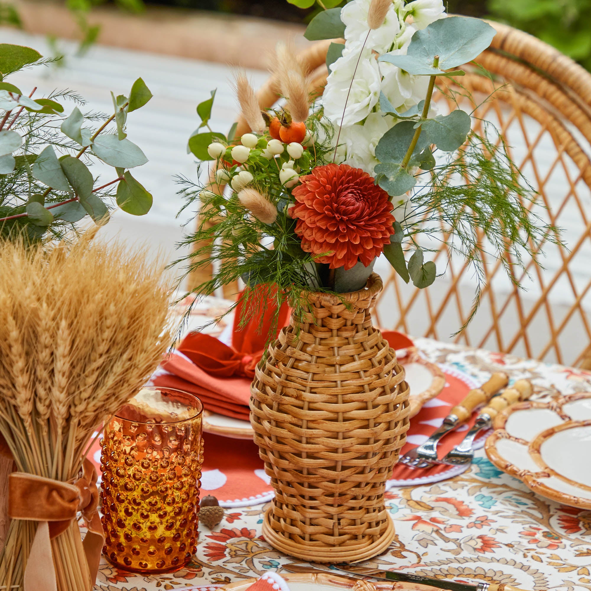 Natural Rattan Pagoda Decoration Set