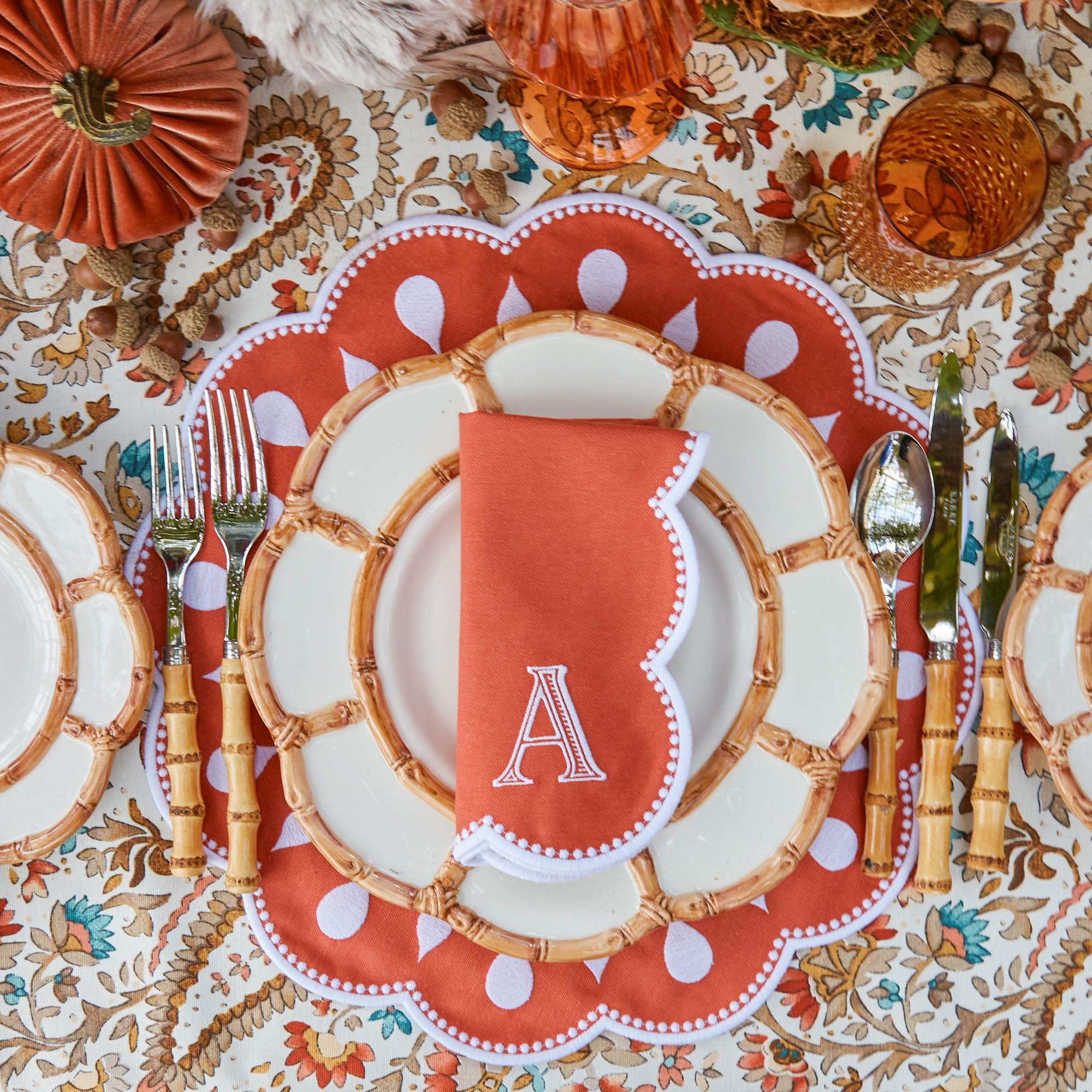 Bettina Burnt Orange Placemats (Set of 4)