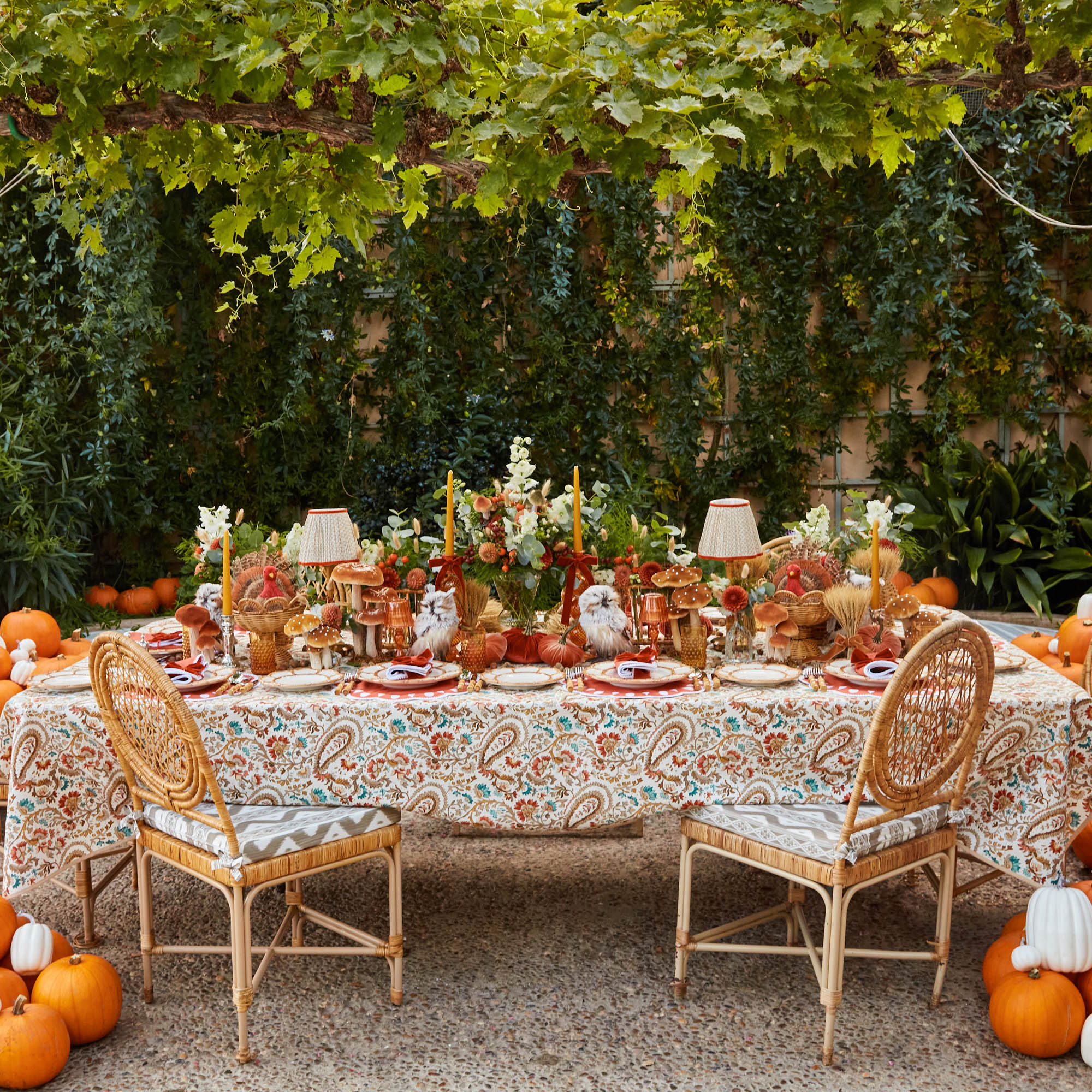 Bettina Burnt Orange Placemats & Napkins (Set of 4)