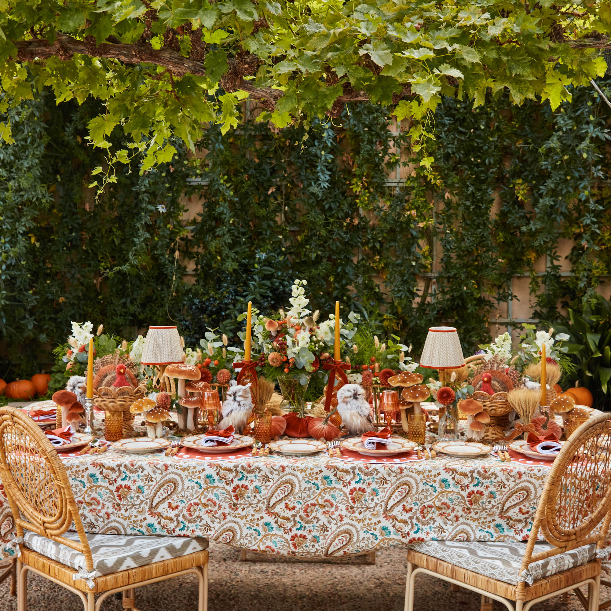 Bettina Burnt Orange Placemats & Napkins (Set of 4)