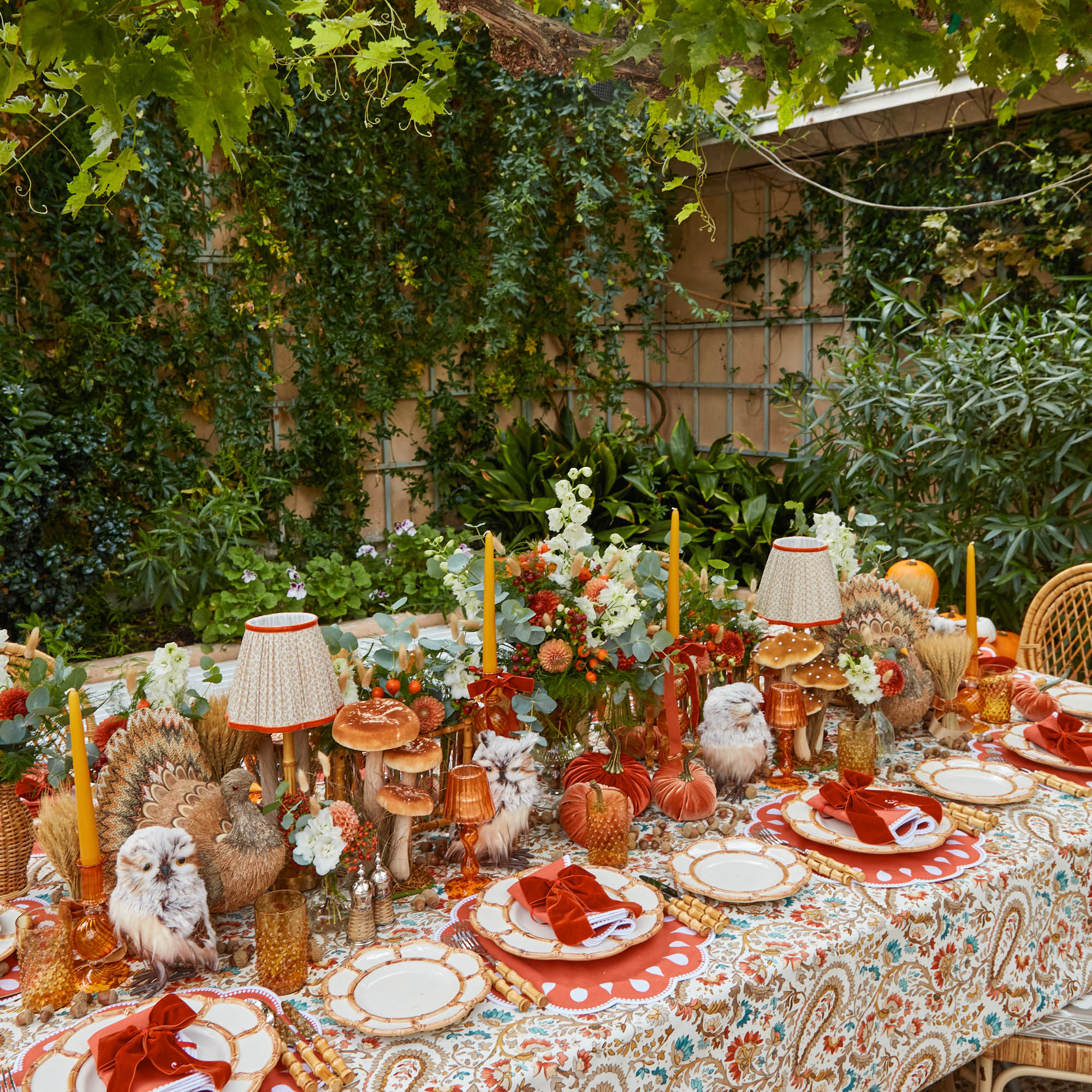 Bettina Burnt Orange Placemats & Napkins (Set of 4)