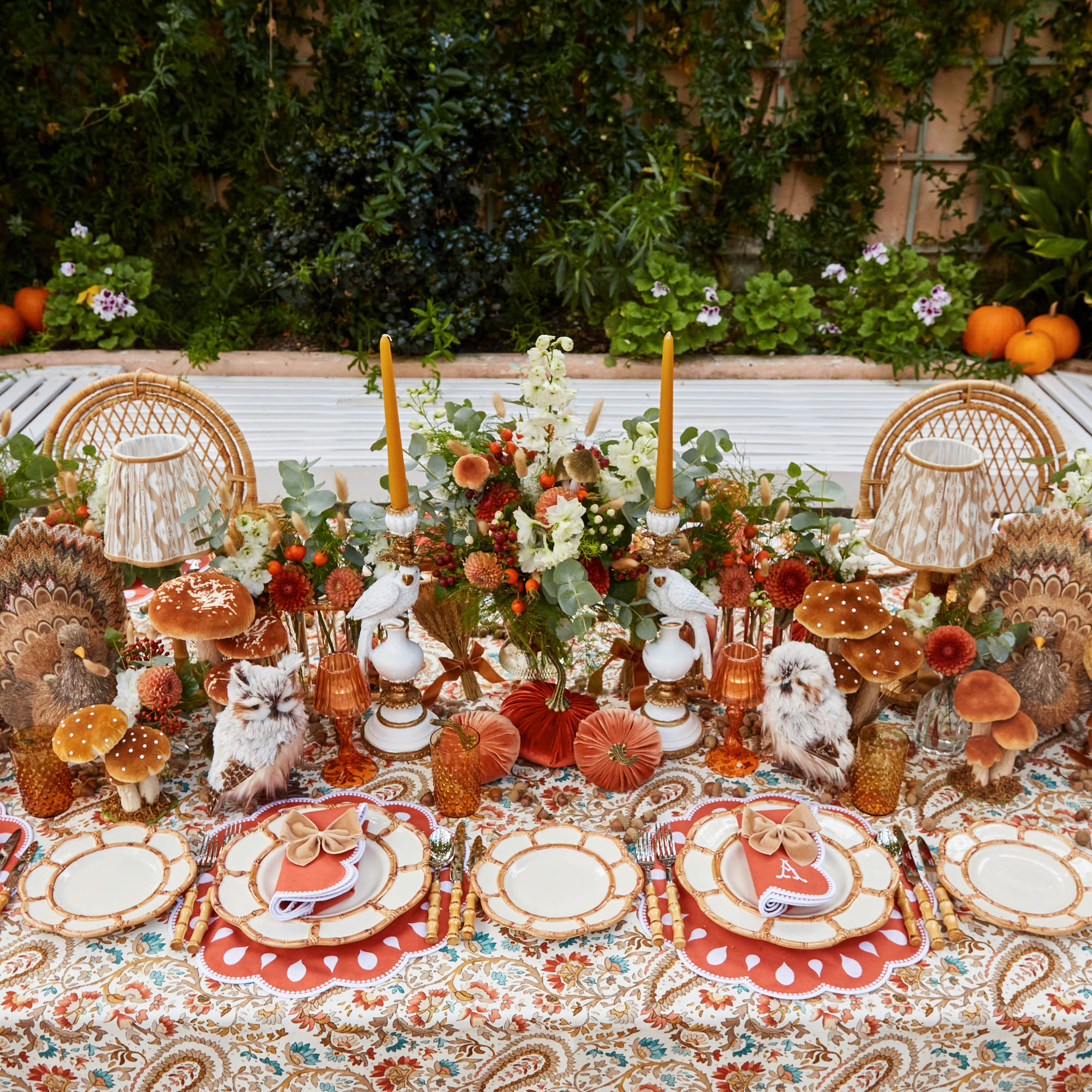 Amber Hobnail Jug and Glasses (Set of 6)