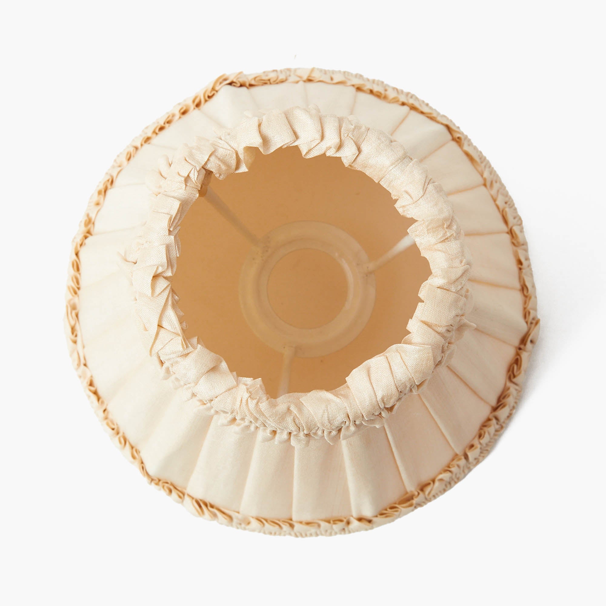 Cream Frilled Silk Lampshade (18cm)