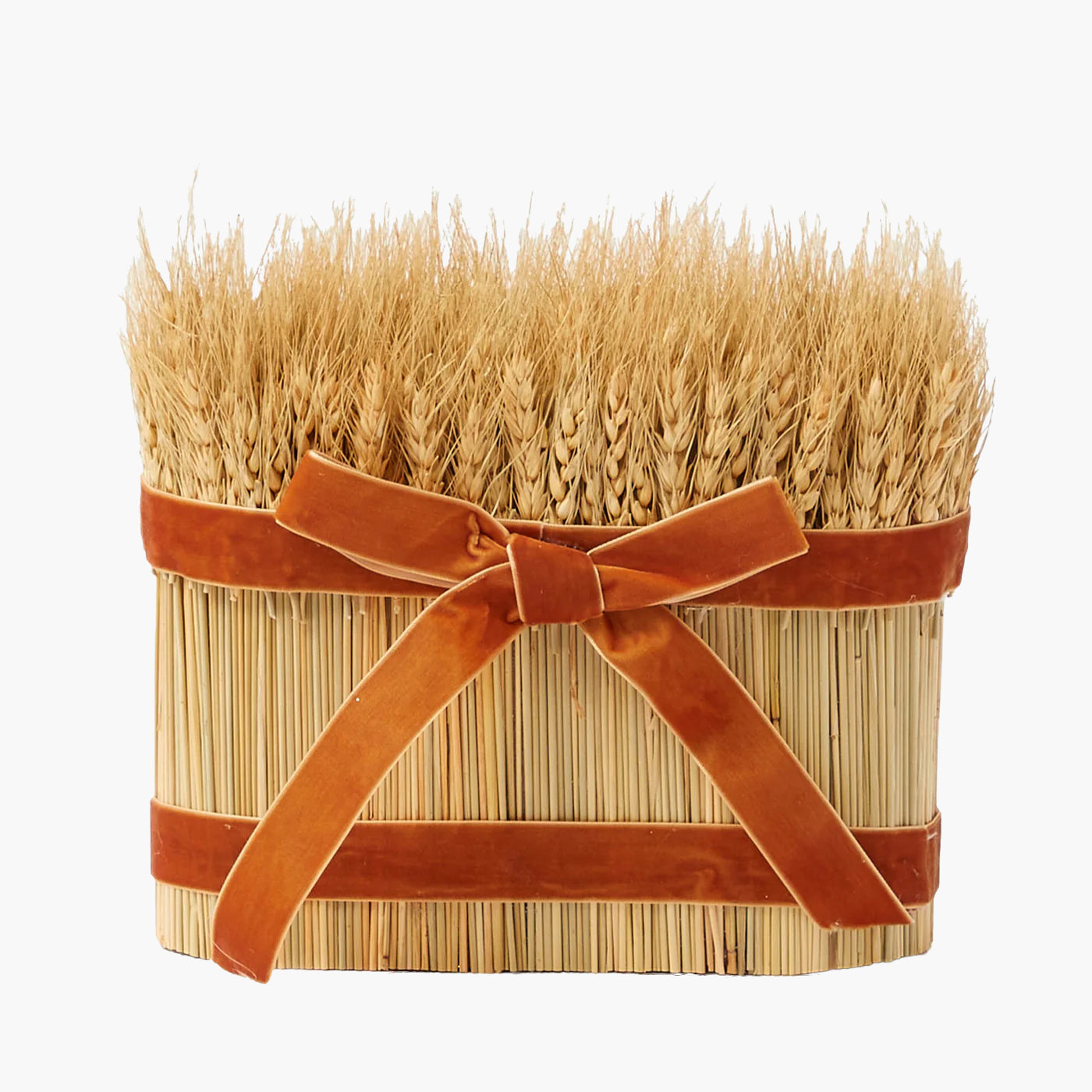 Long Wheat Sheaf with Velvet Bow