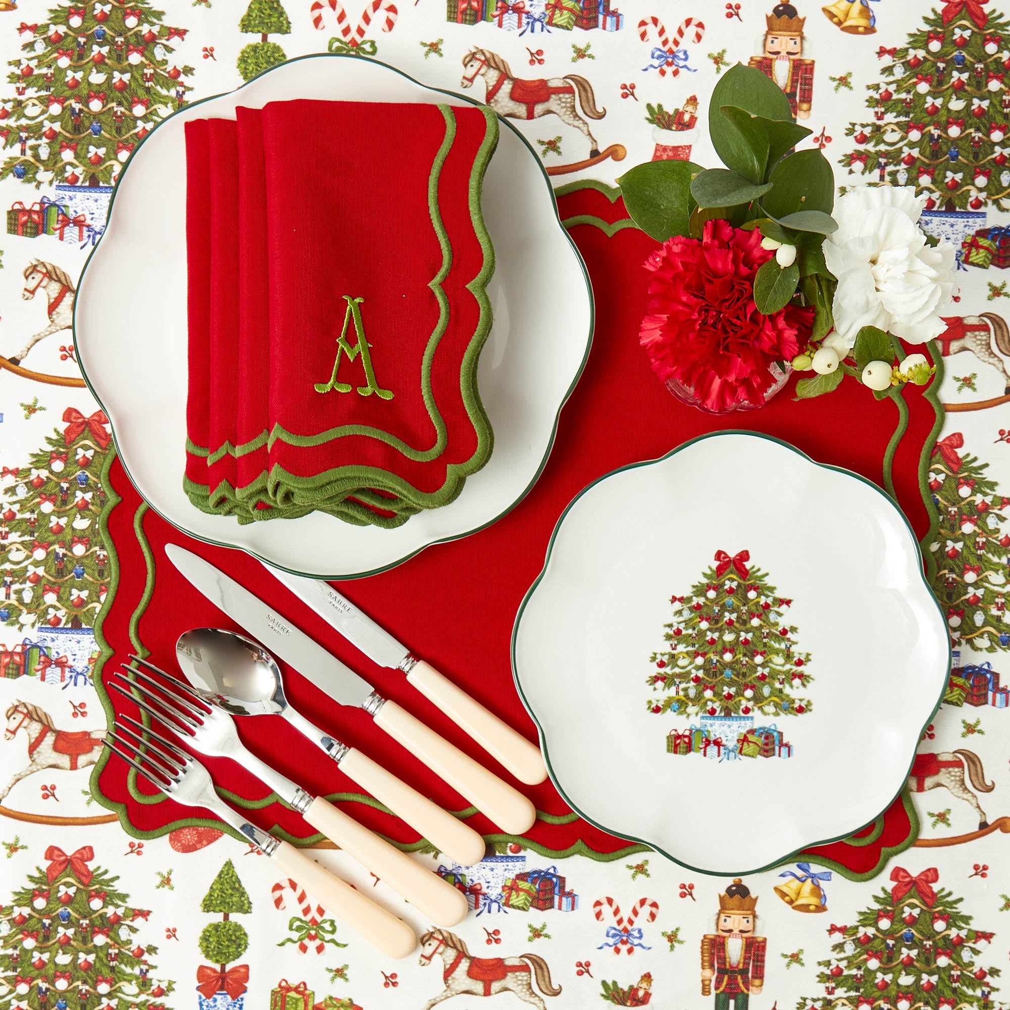 Katherine Red & Green Napkins (Set of 4)