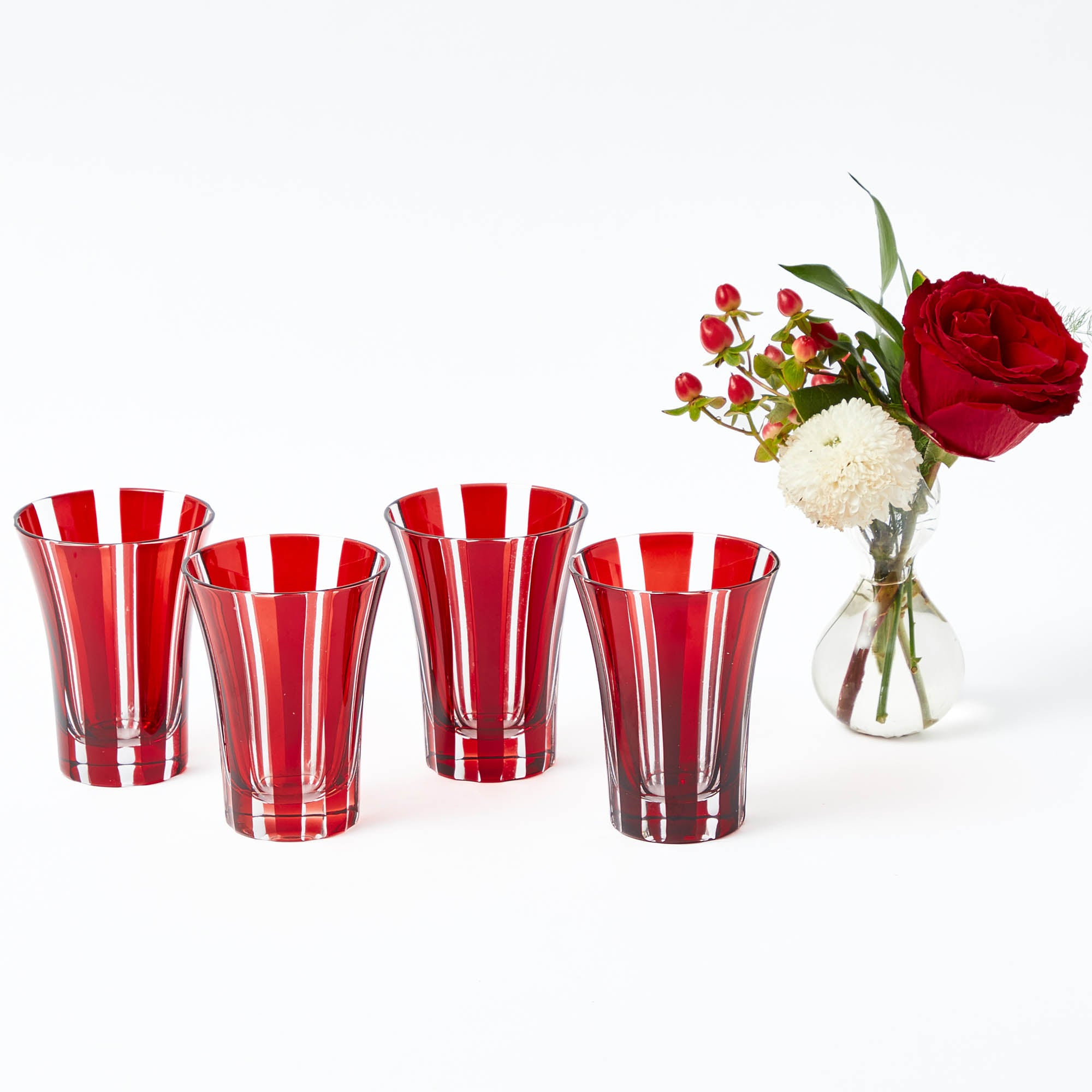 Red Positano Glasses (Set of 4)